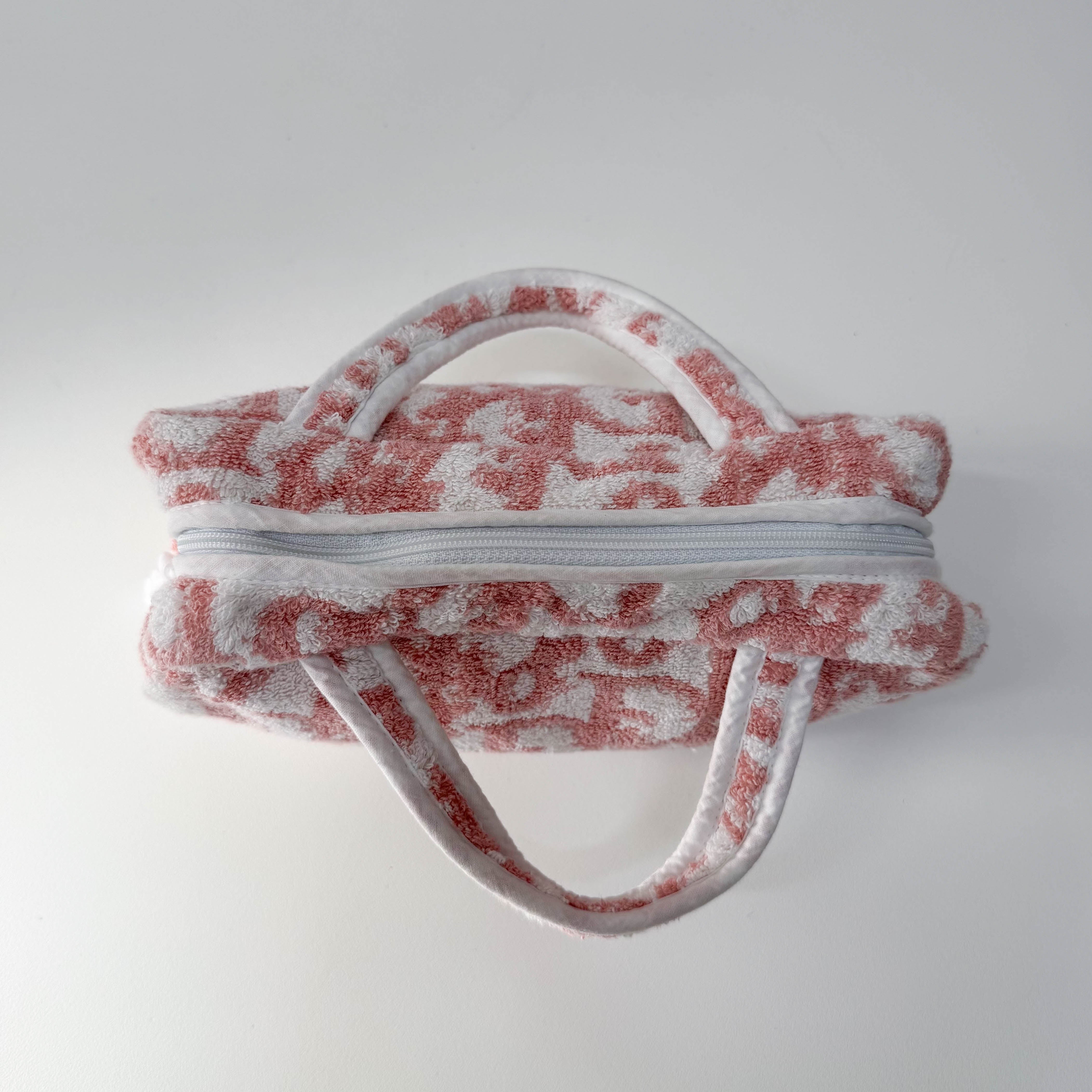 Trotter Pink Terry Cloth Towel Hand Bag