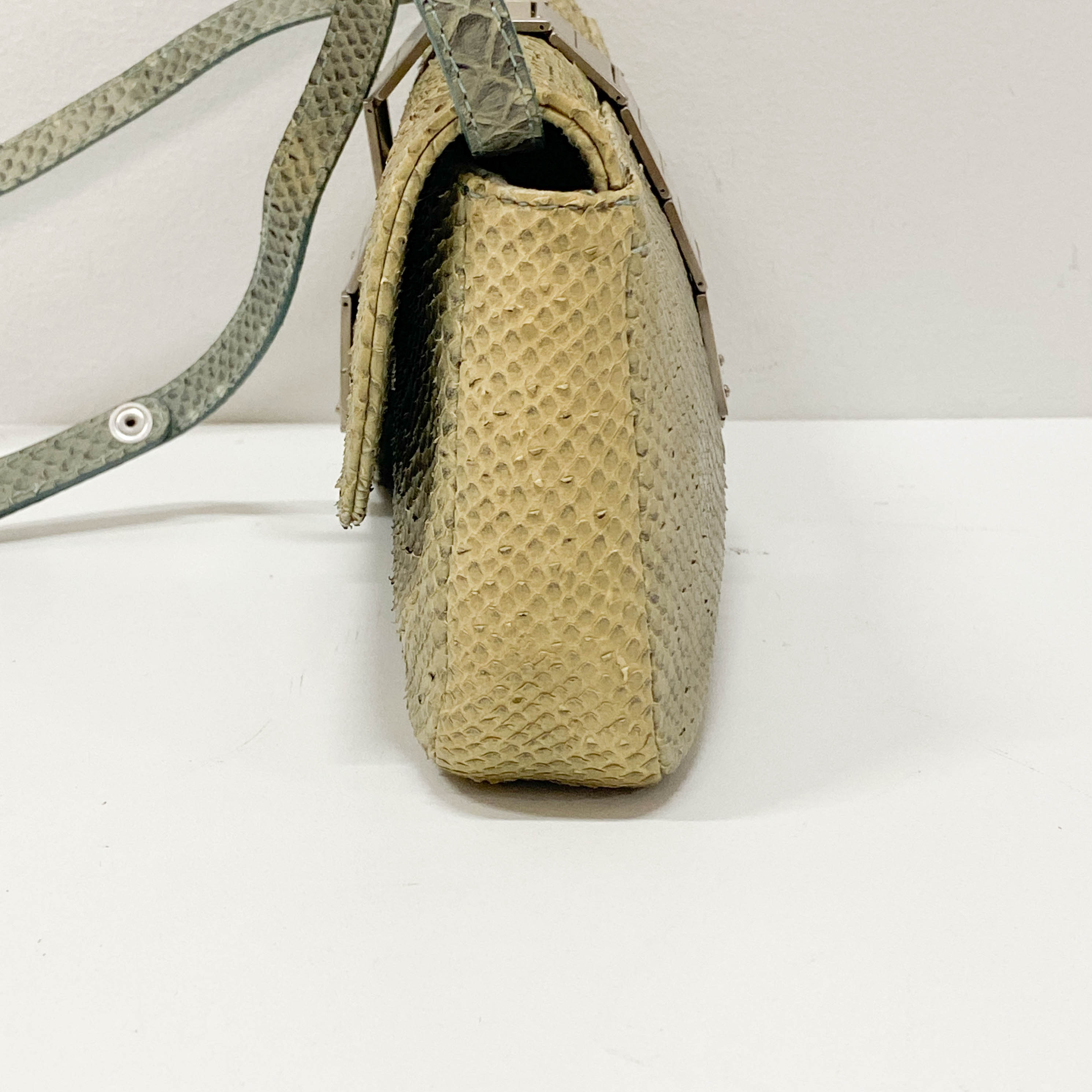 Saddle Light Grey Python Two Way Bag