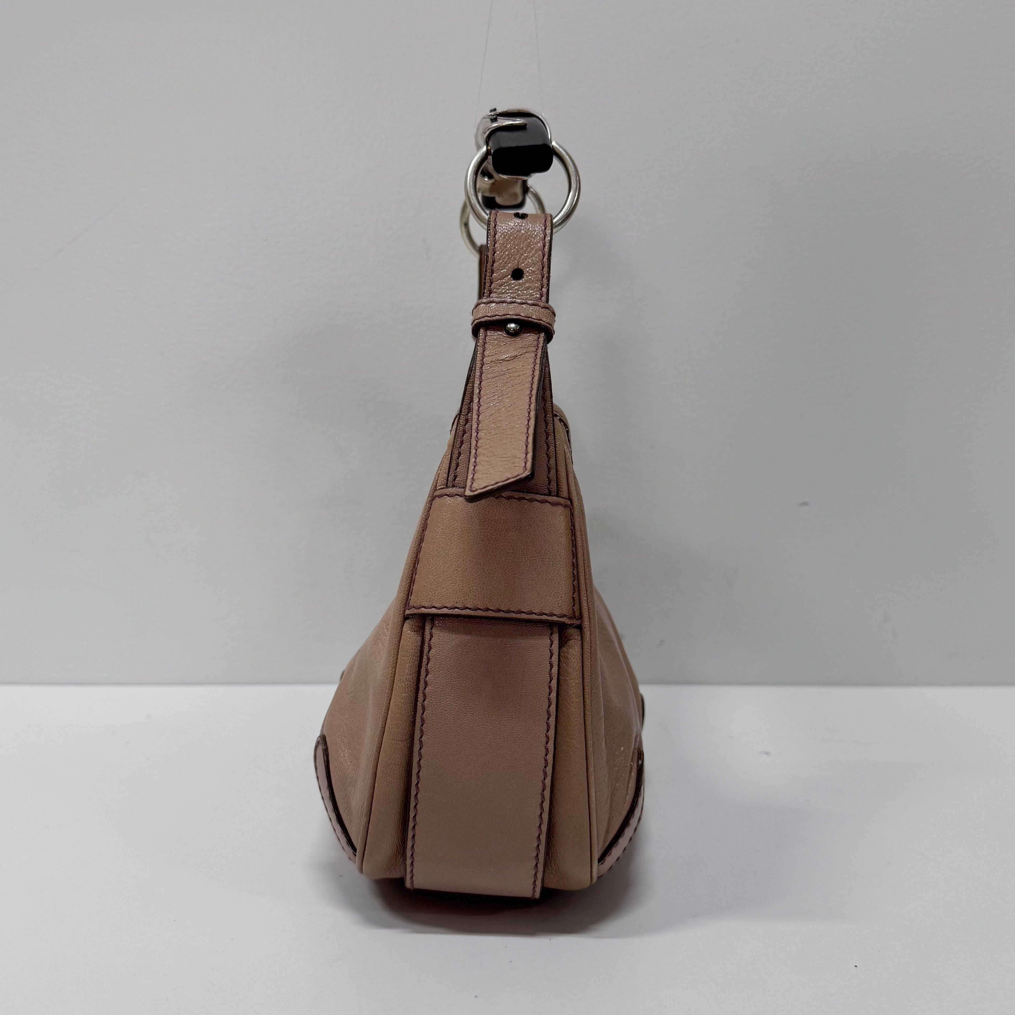 Mombasa Pink/Beige Leather Shoulder Bag