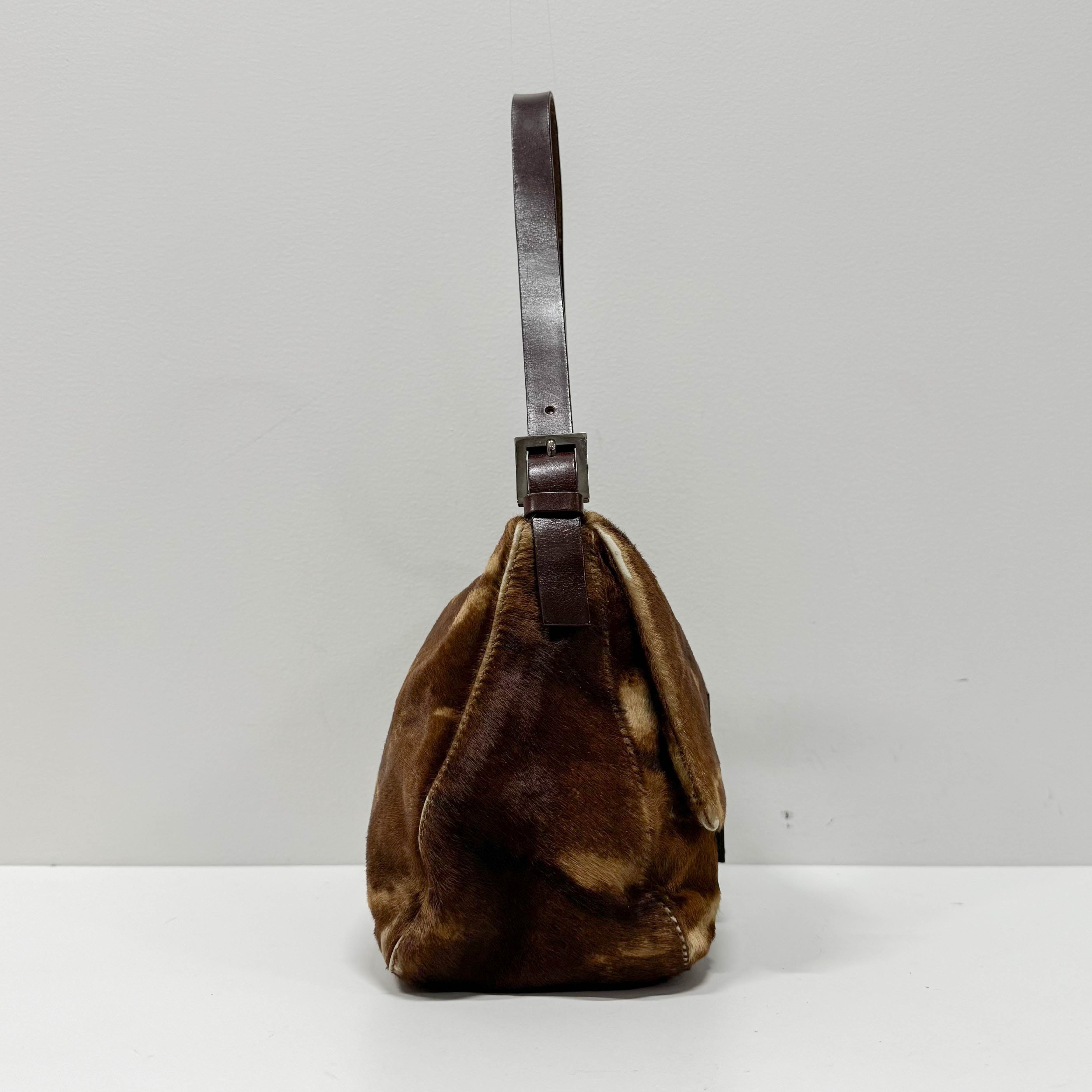 Baguette Brown Pony Hair Shoulder Bag
