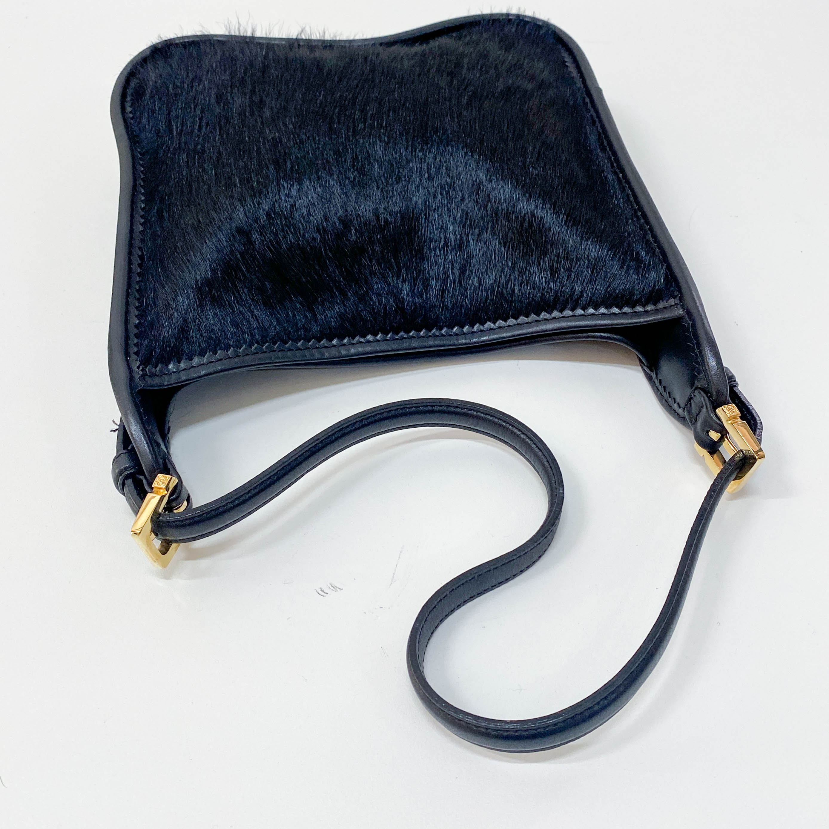 Black Pony Hair Shoulder Bag