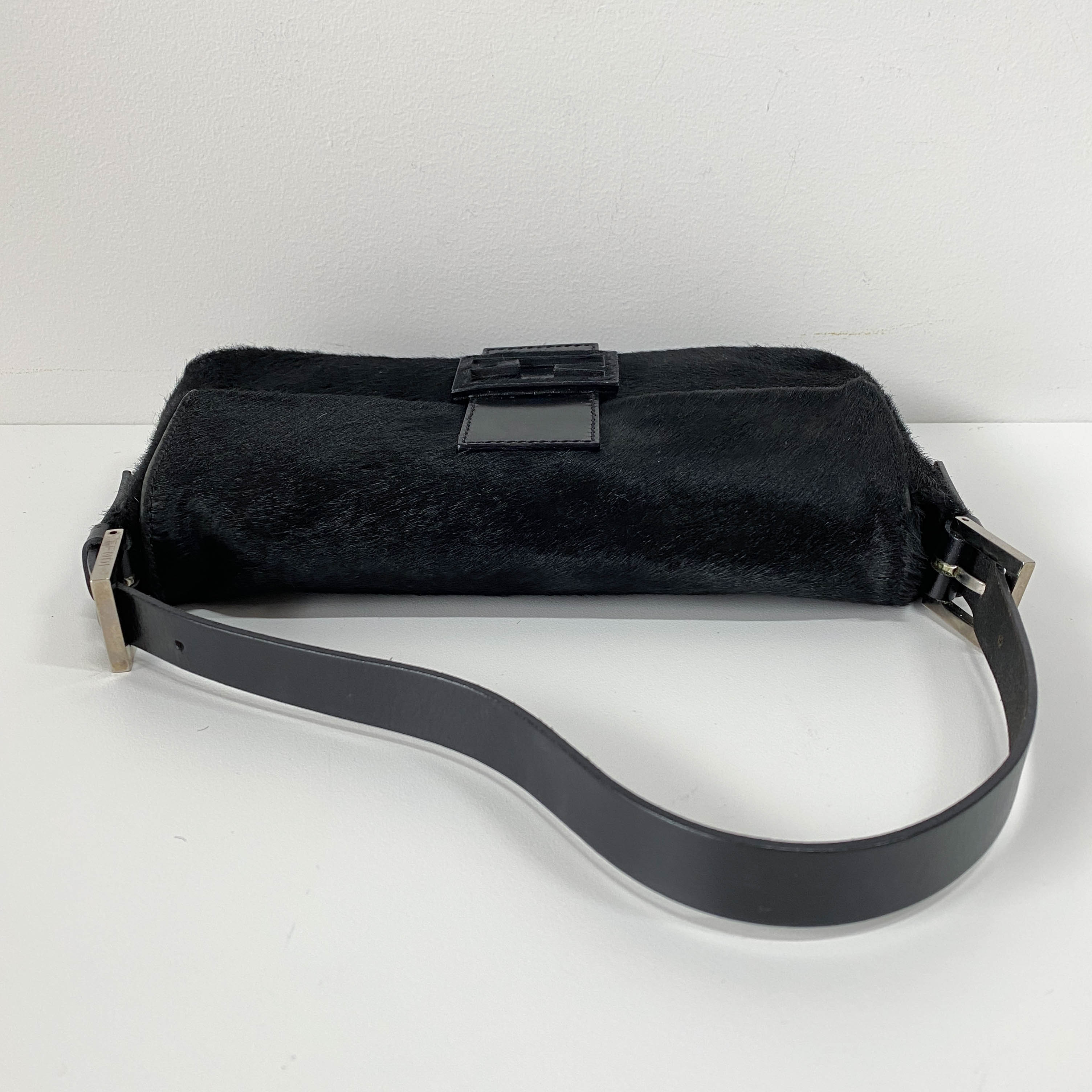 Baguette Black Pony Hair Shoulder Bag