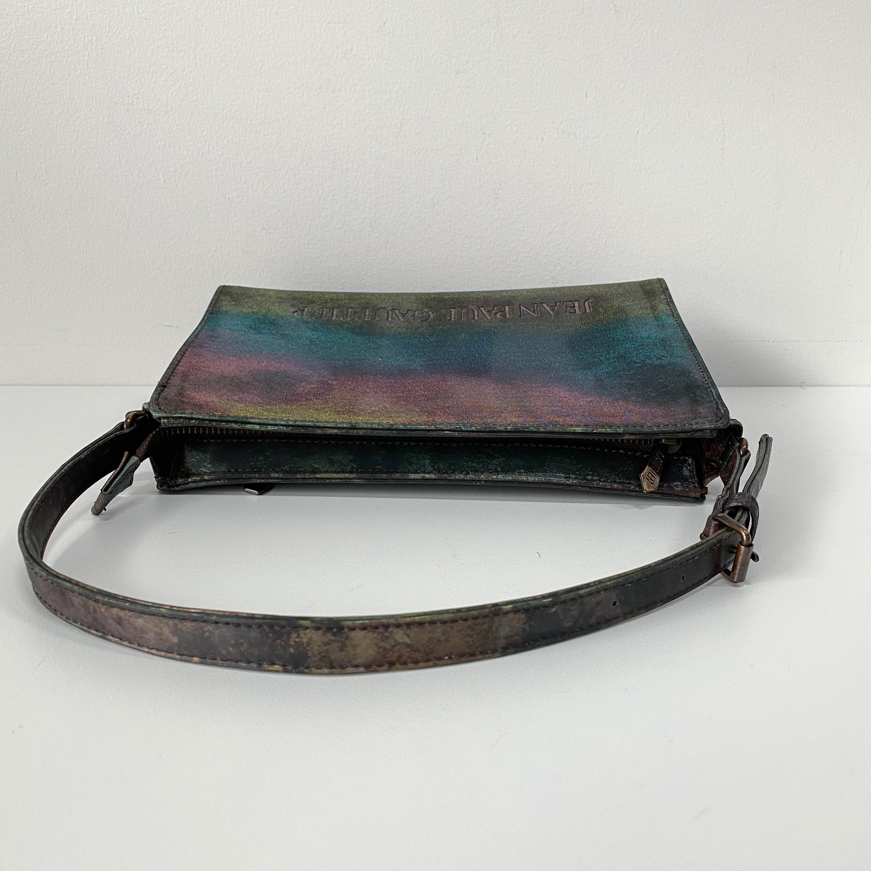 Green Coated Canvas Shoulder Bag