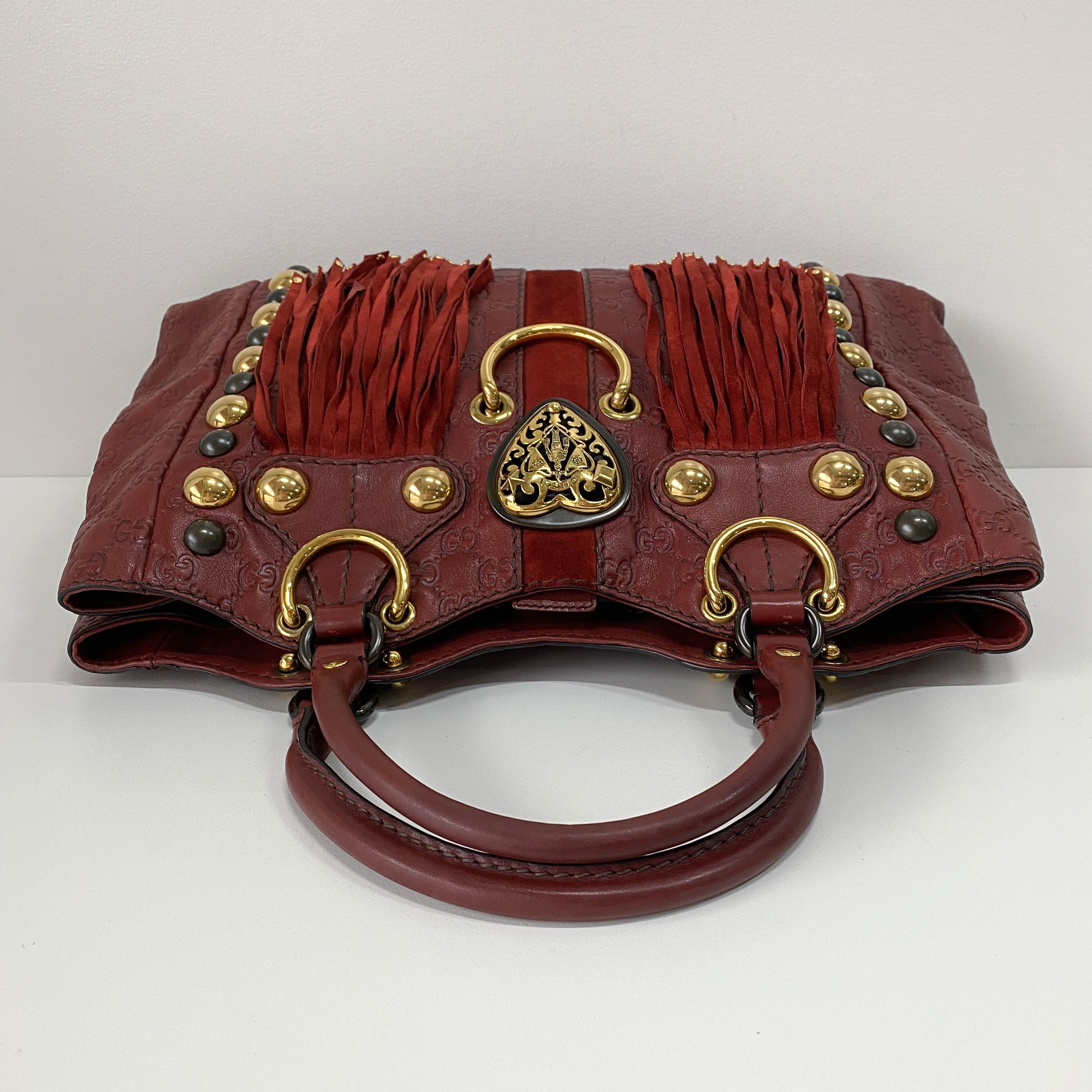 Baboushka Red Leather Tote Bag