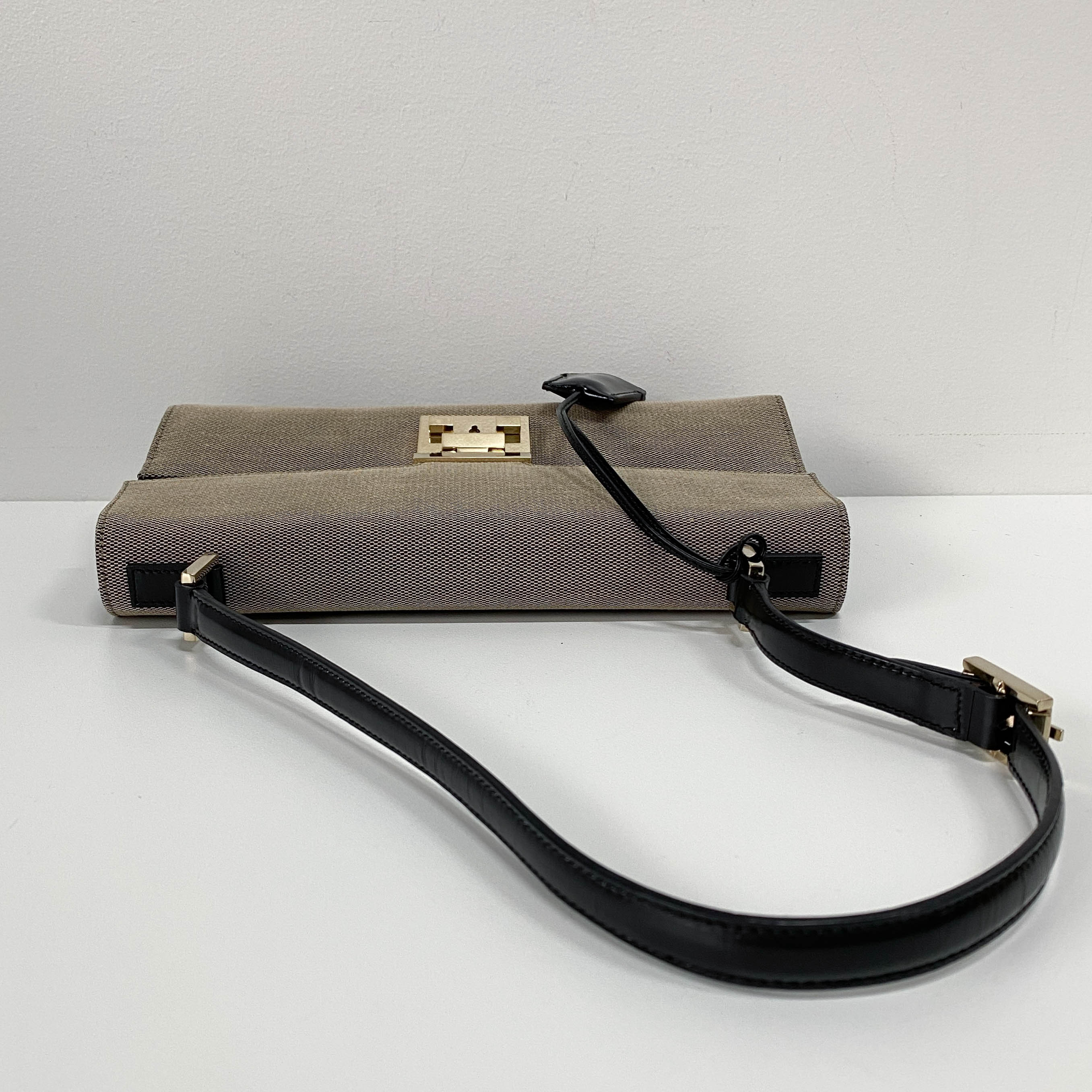 Brown Canvas Shoulder Bag