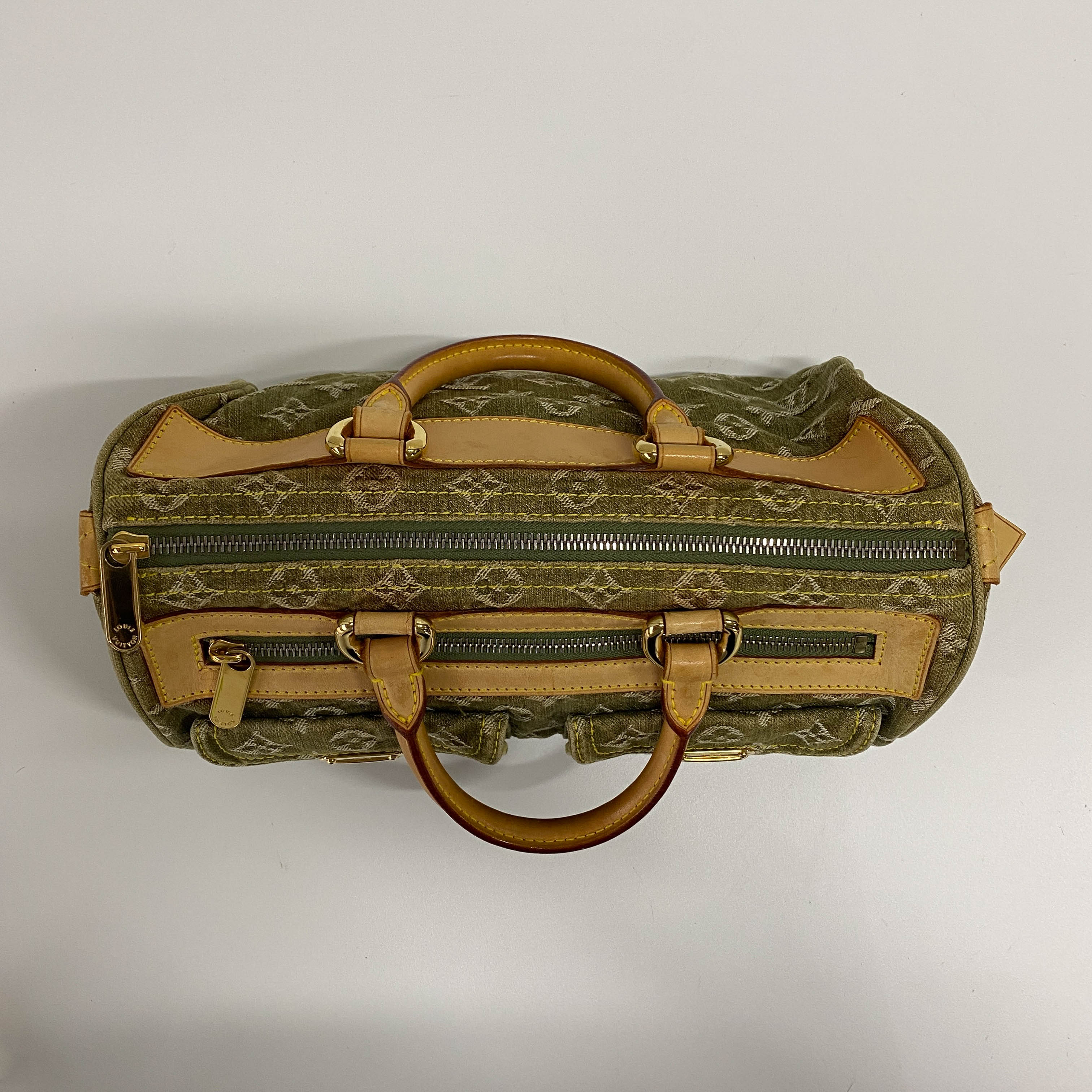 Neo Speedy Monogram Green Denim Handbag