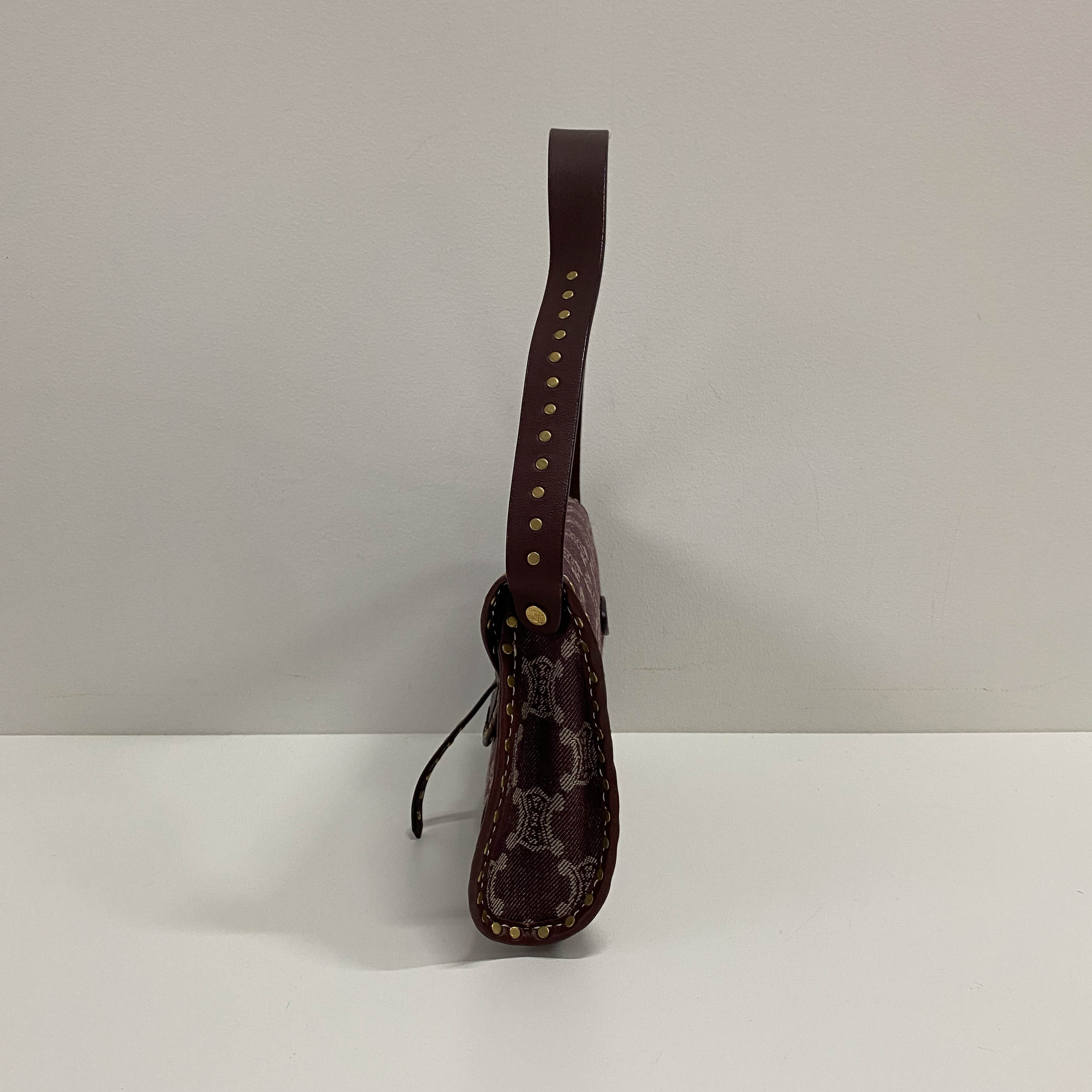 Macadam Triomphe Canvas Burgundy Shoulder Bag