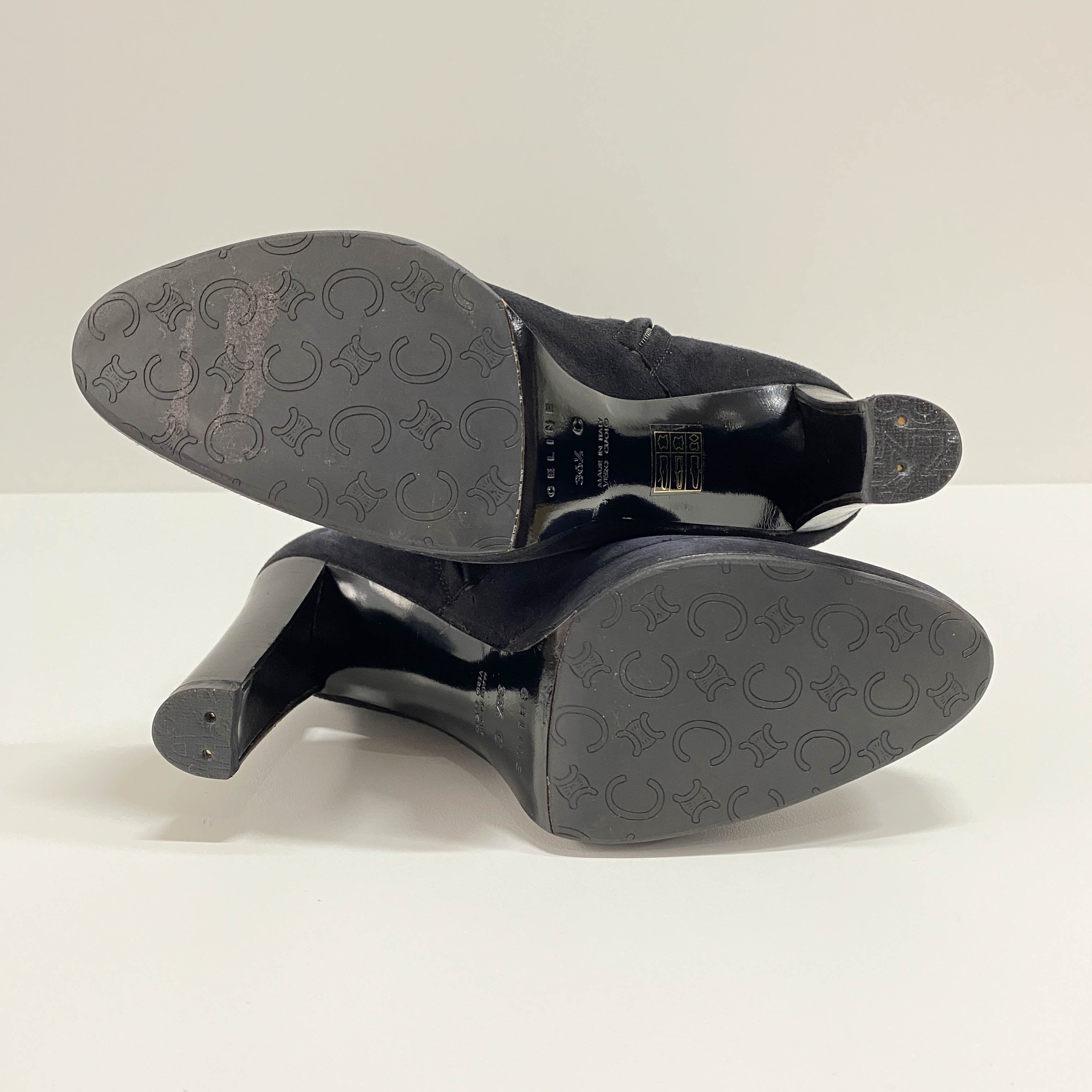 36 1/2 Black Suede Tall Boots