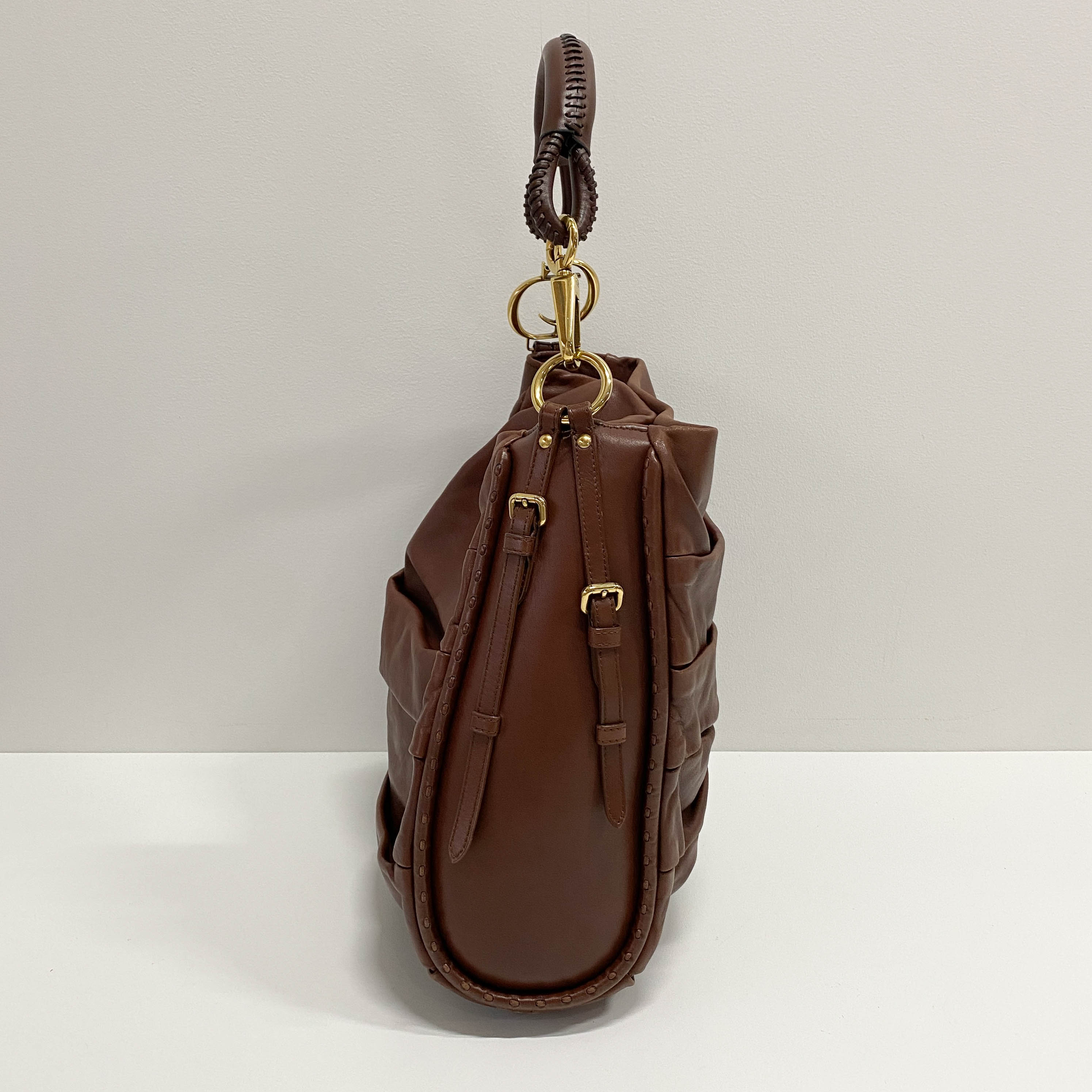 Brown Nappa Leather Shoulder Bag