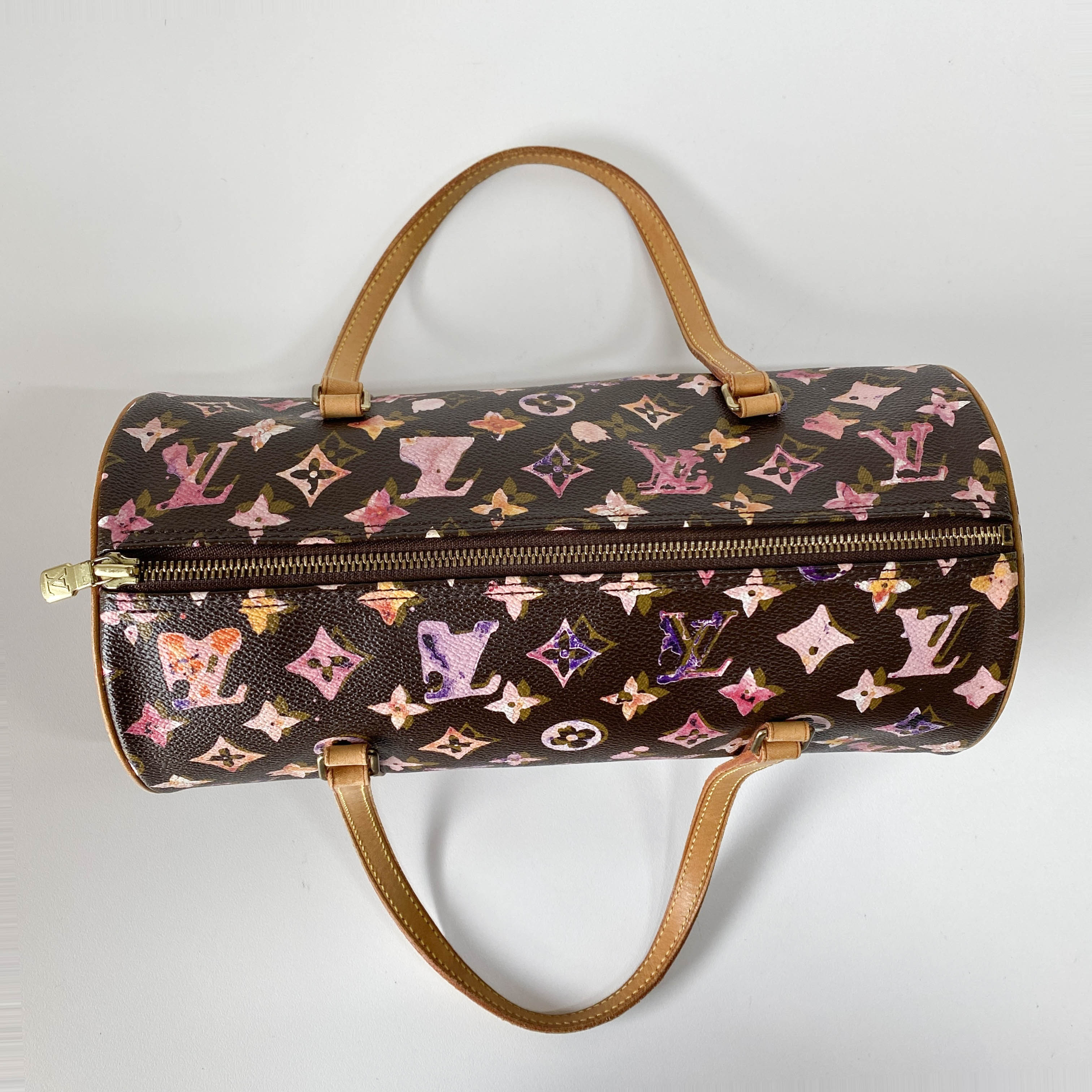 Papillon Watercolour Monogram Brown Canvas Shoulder Bag