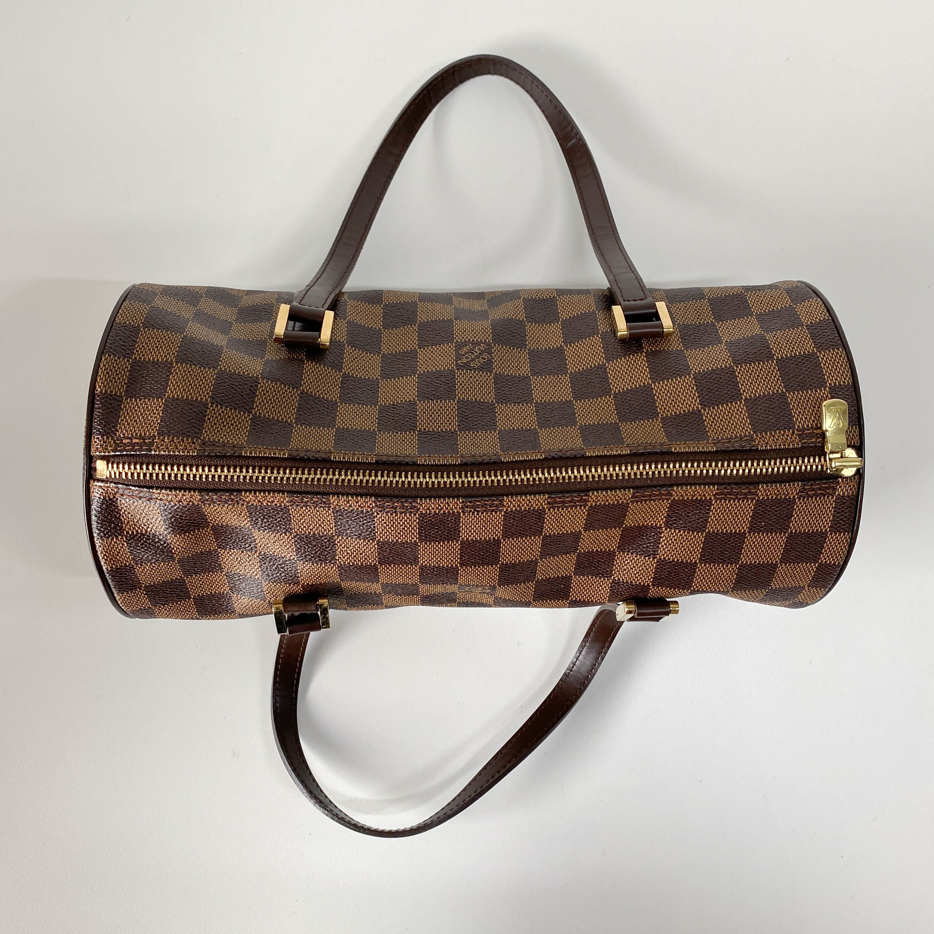 Papillon Damier Brown Canvas Shoulder Bag