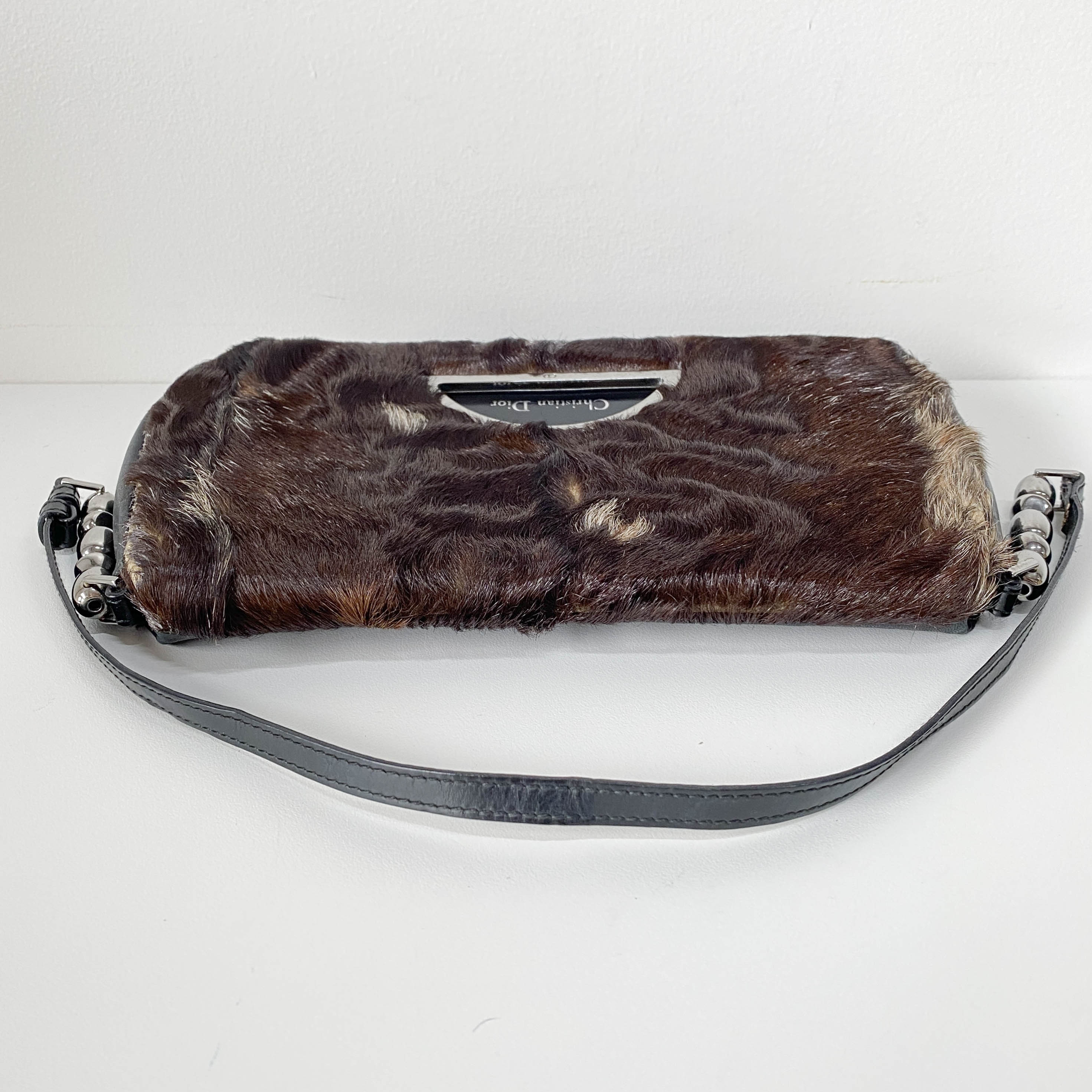 Limited Edition Malice Pearl Brown Pony Hair Shoulder Bag