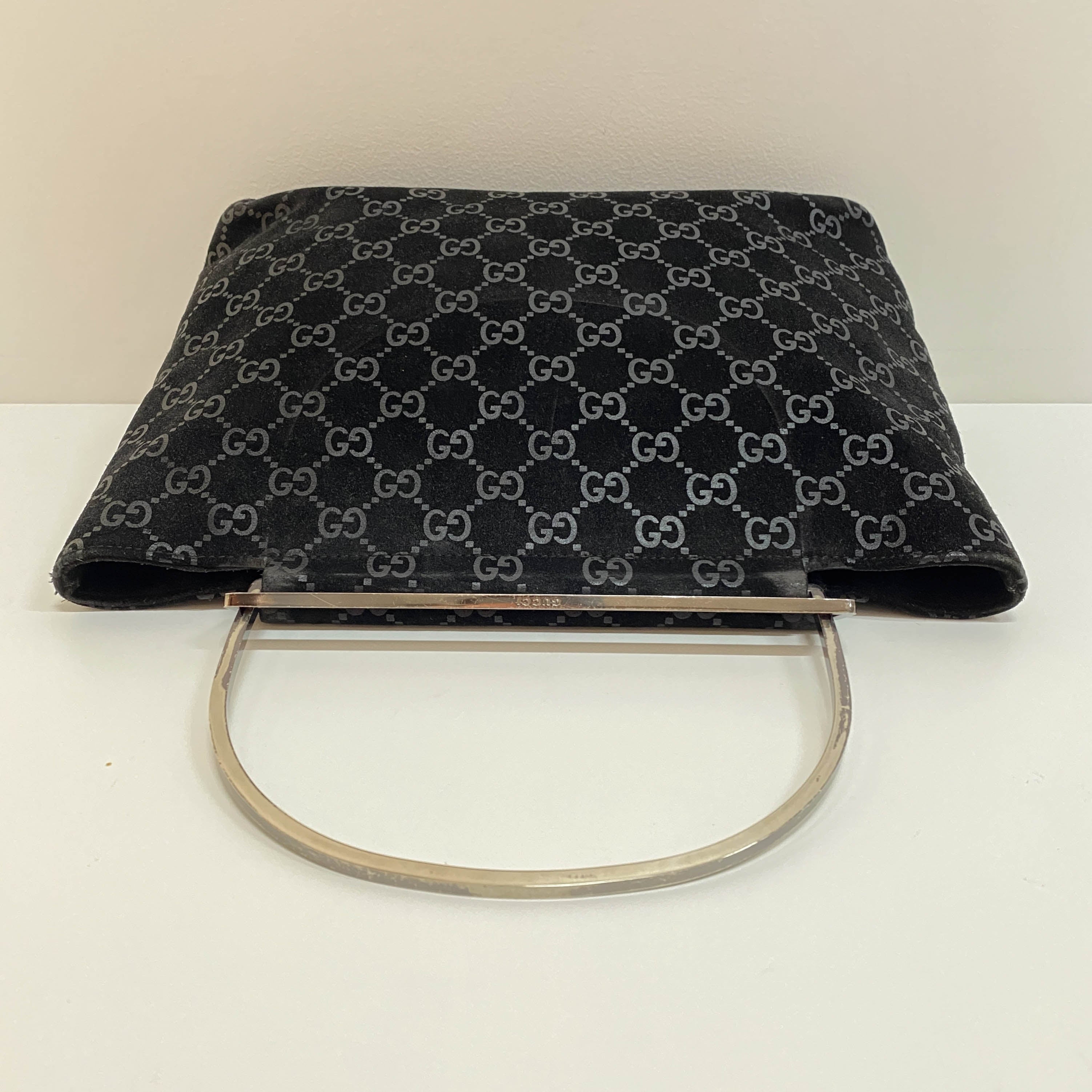 GG Black Suede Handbag