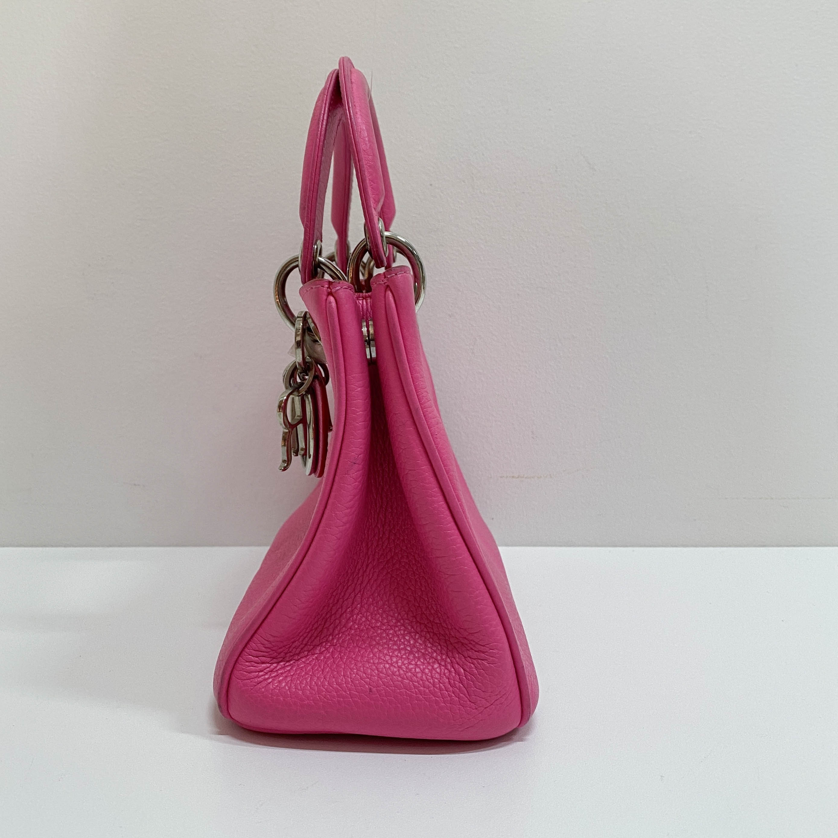 Vintage Pink Leather Hand Bag
