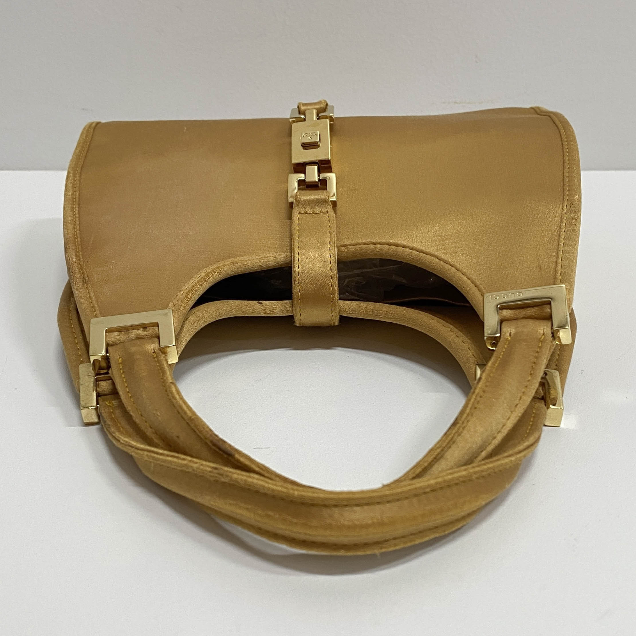 Mini Jackie Gold Satin Handbag