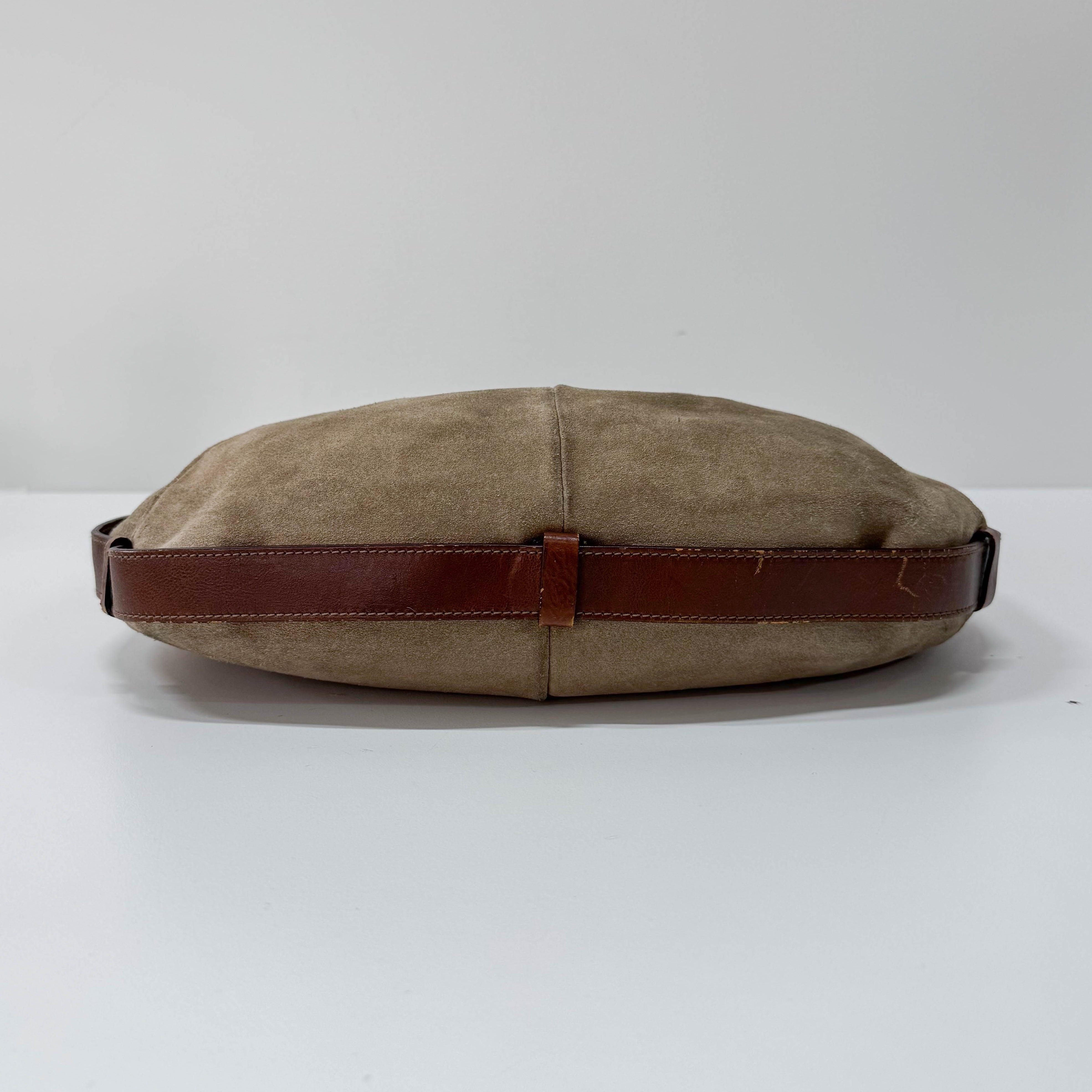 Mombasa Beige Suede Shoulder Bag