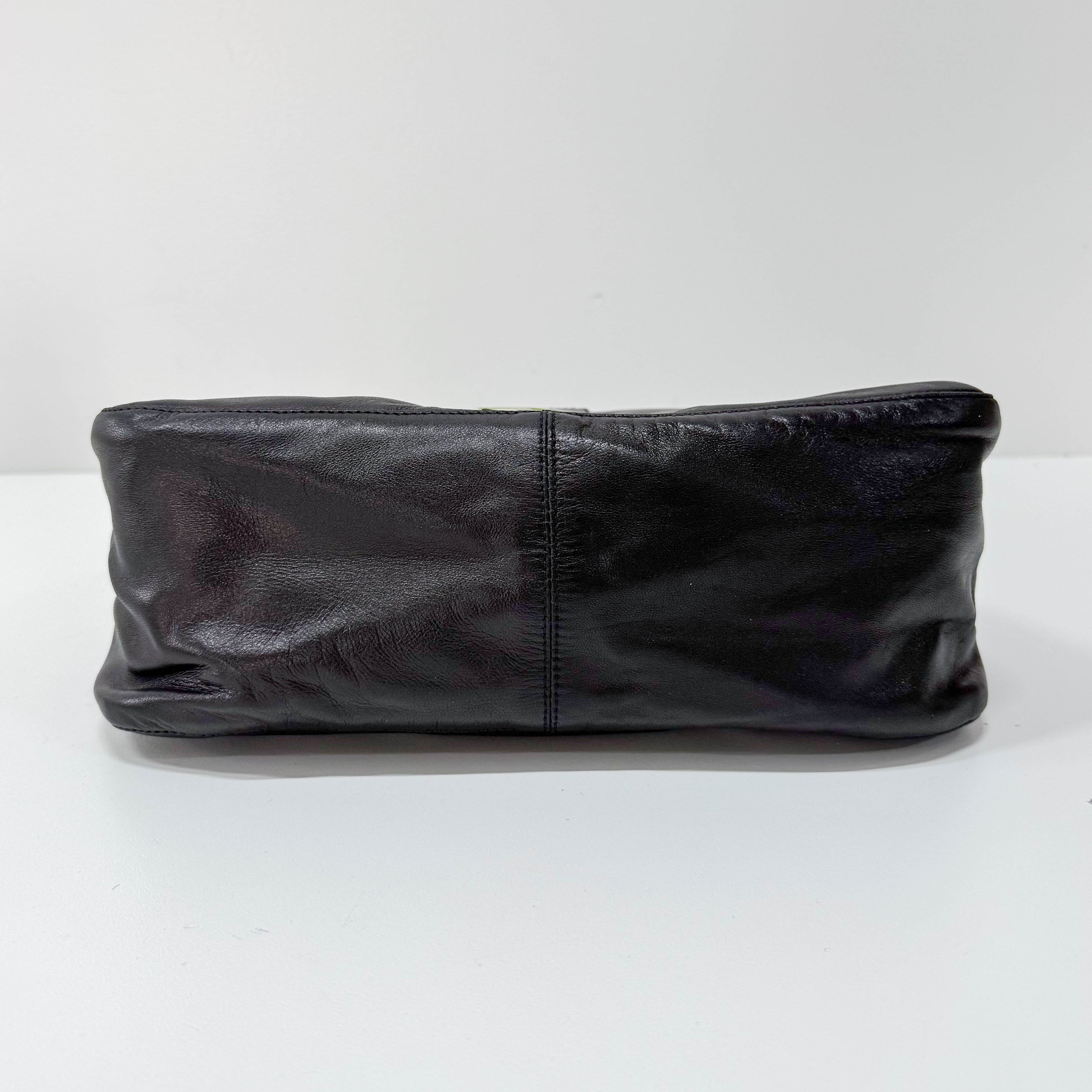 Mamma Baguette Black Leather Shoulder Bag