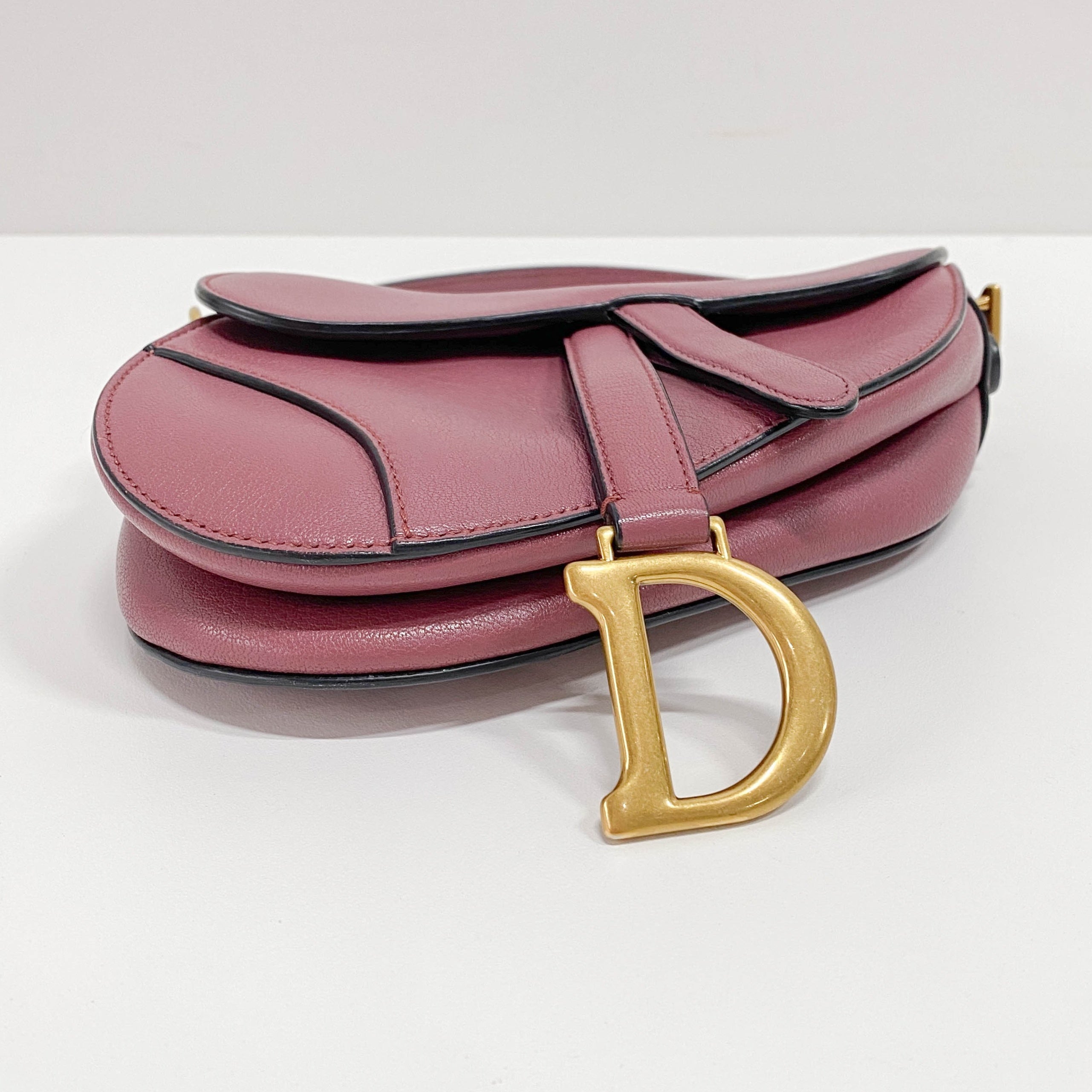 Saddle Purple/Pink Leather Shoulder Bag
