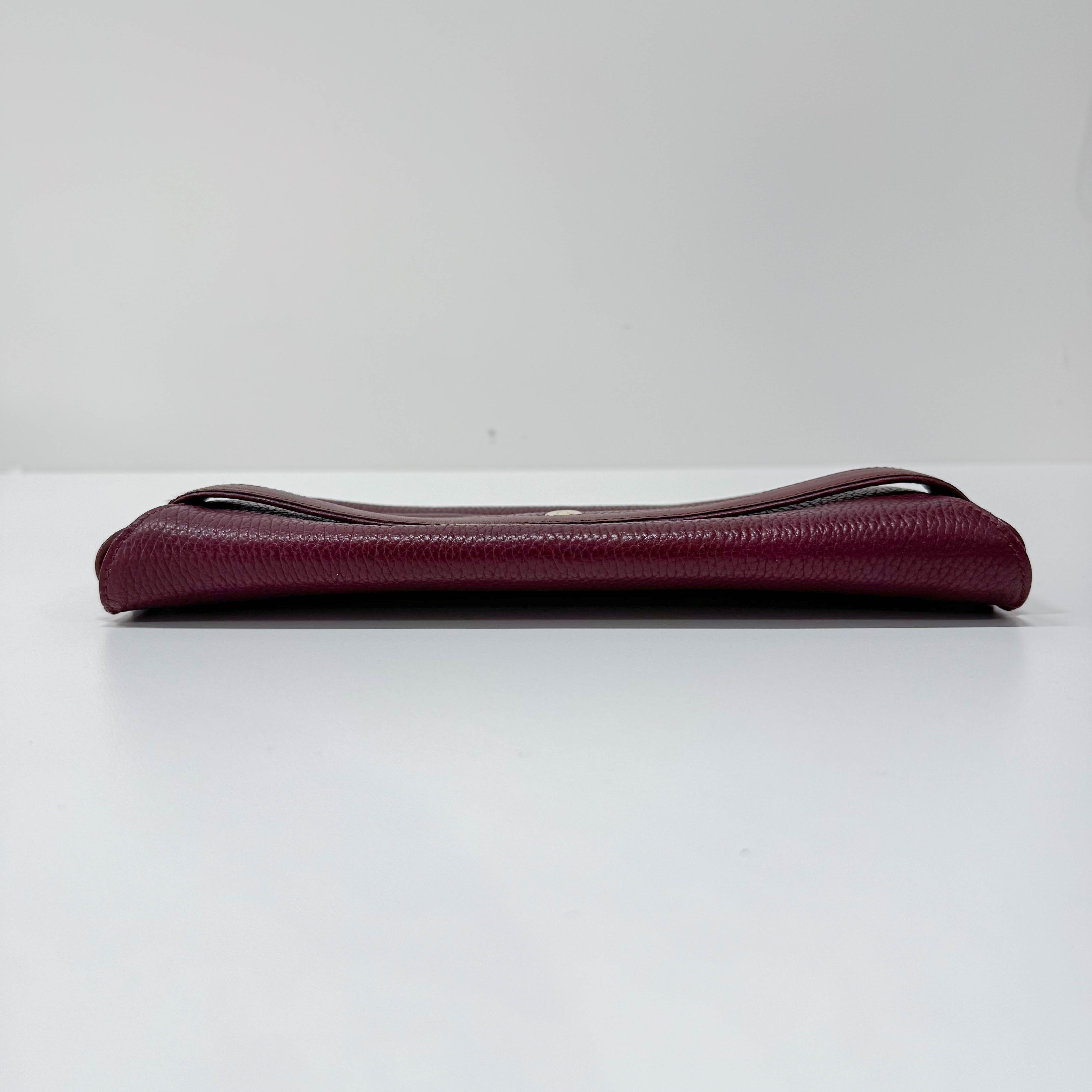 Must de Burgundy Leather Clutch Bag