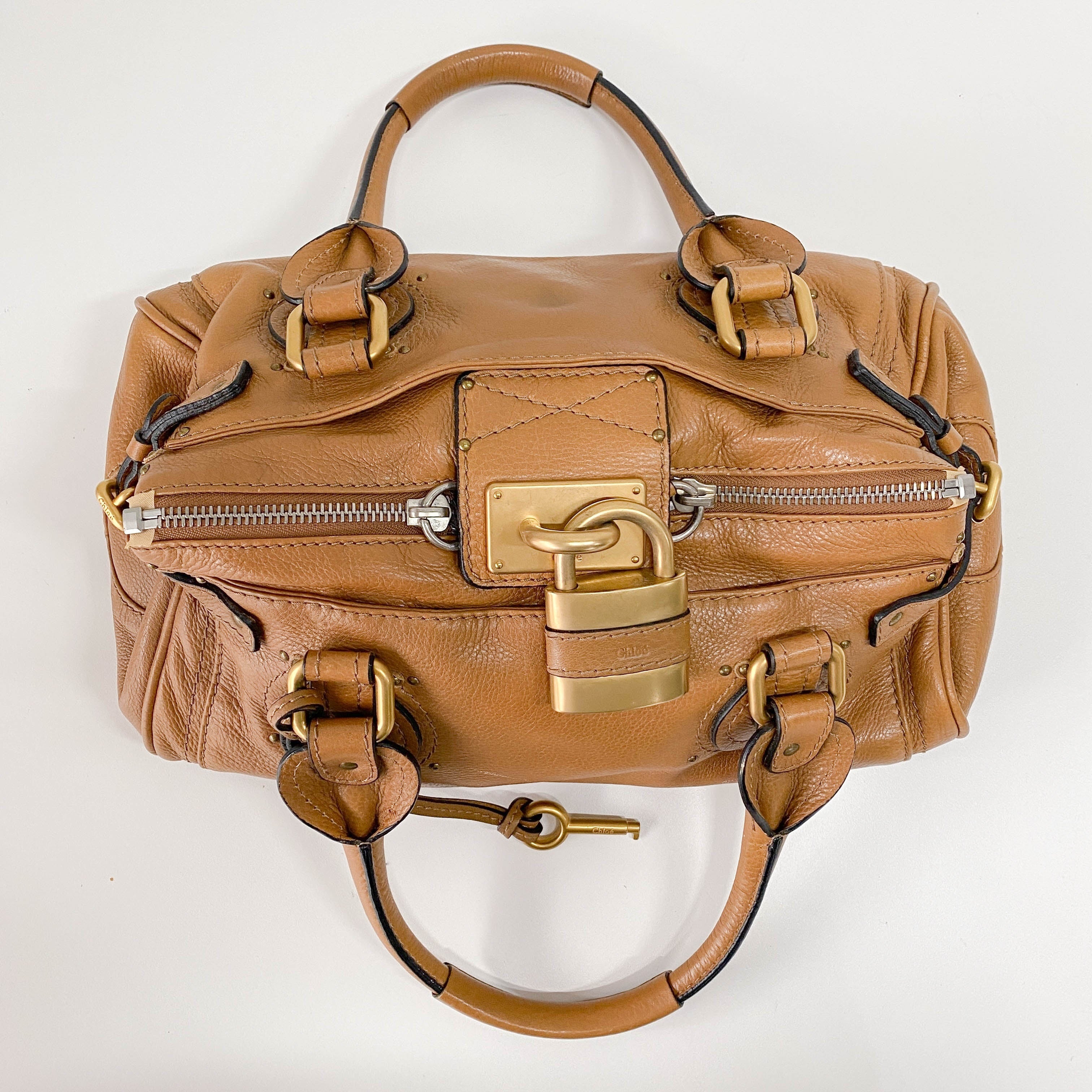 Paddington Brown Calfskin Leather Shoulder Bag