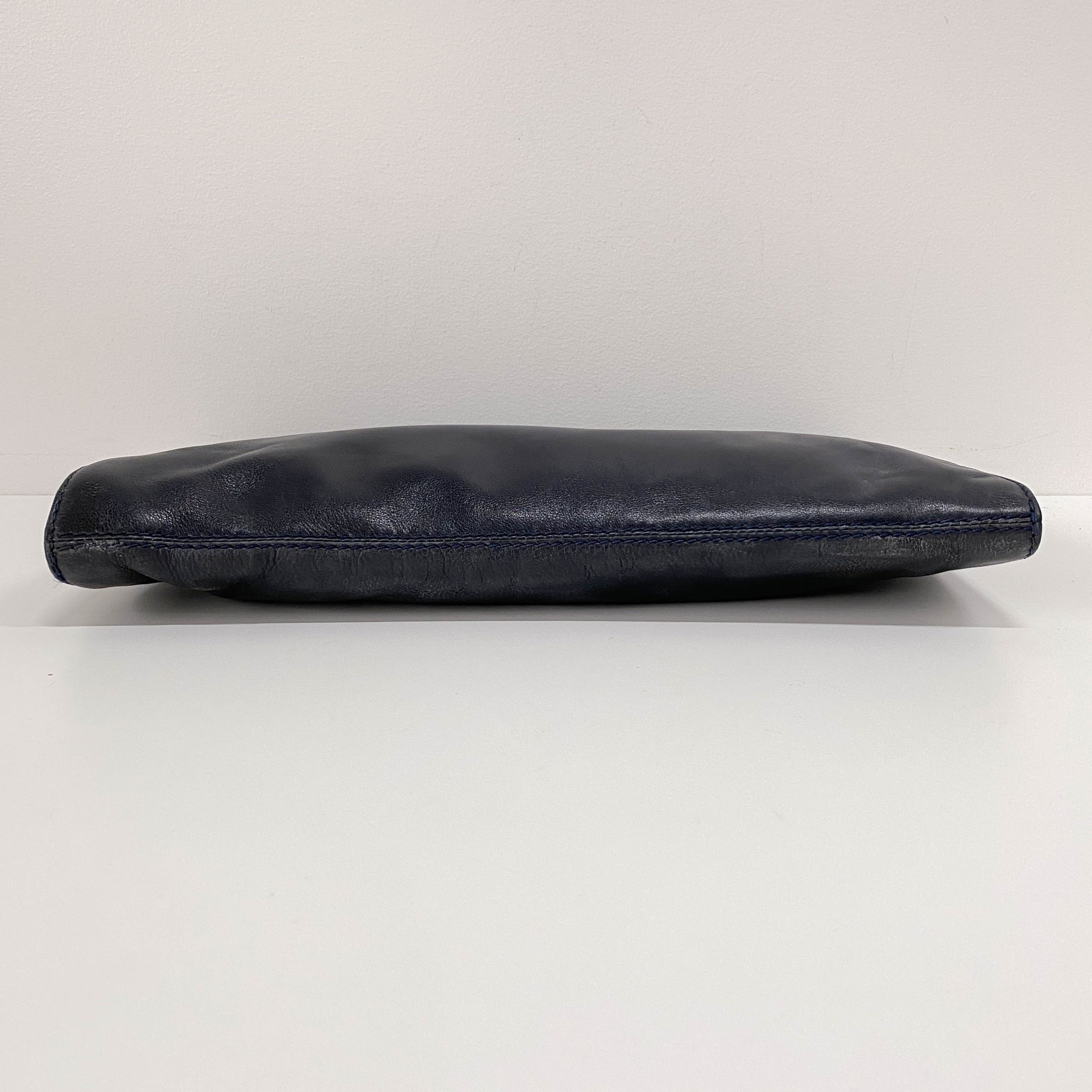 Vintage Black Leather Rectagular Handbag