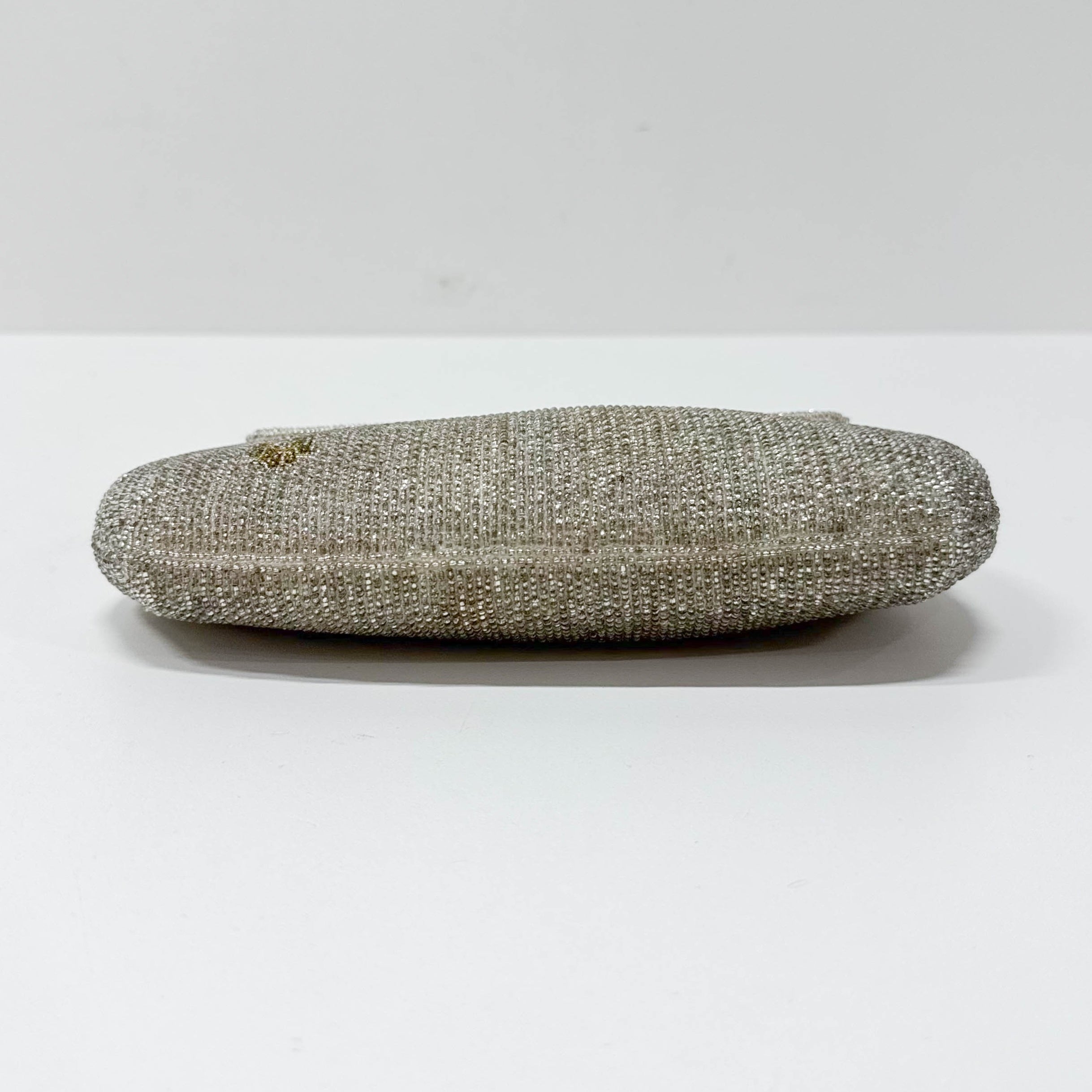 Vintage Silver Beaded Glod Chain Shoulder Bag