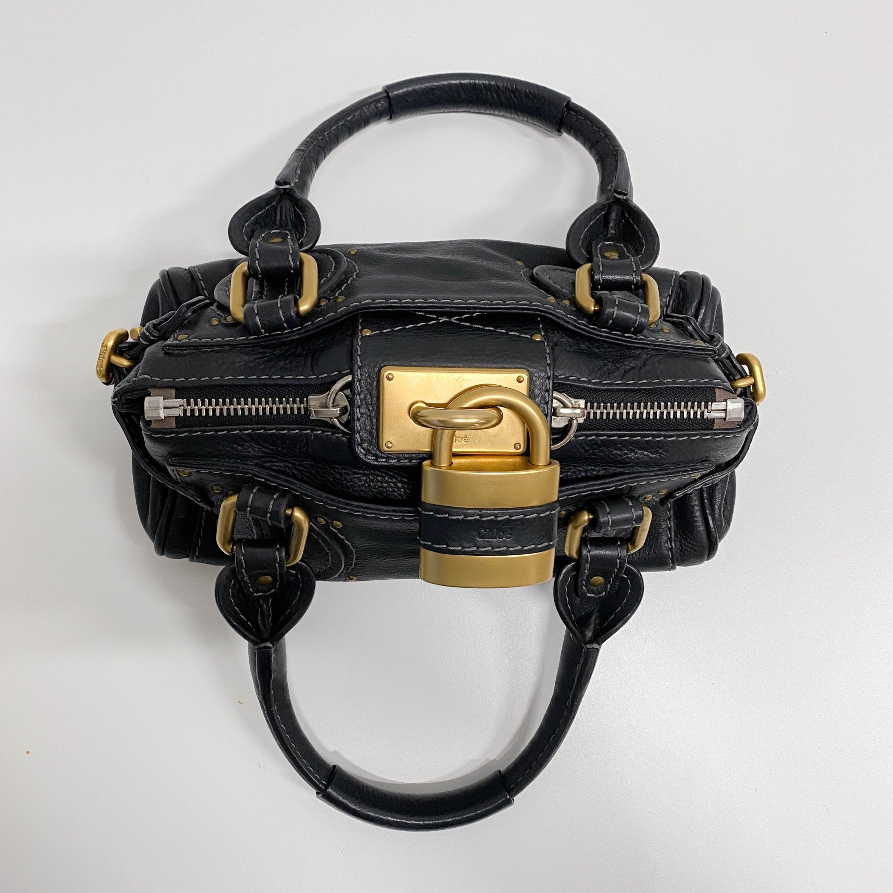Mini Paddington Black Calfskin Shoulder Bag