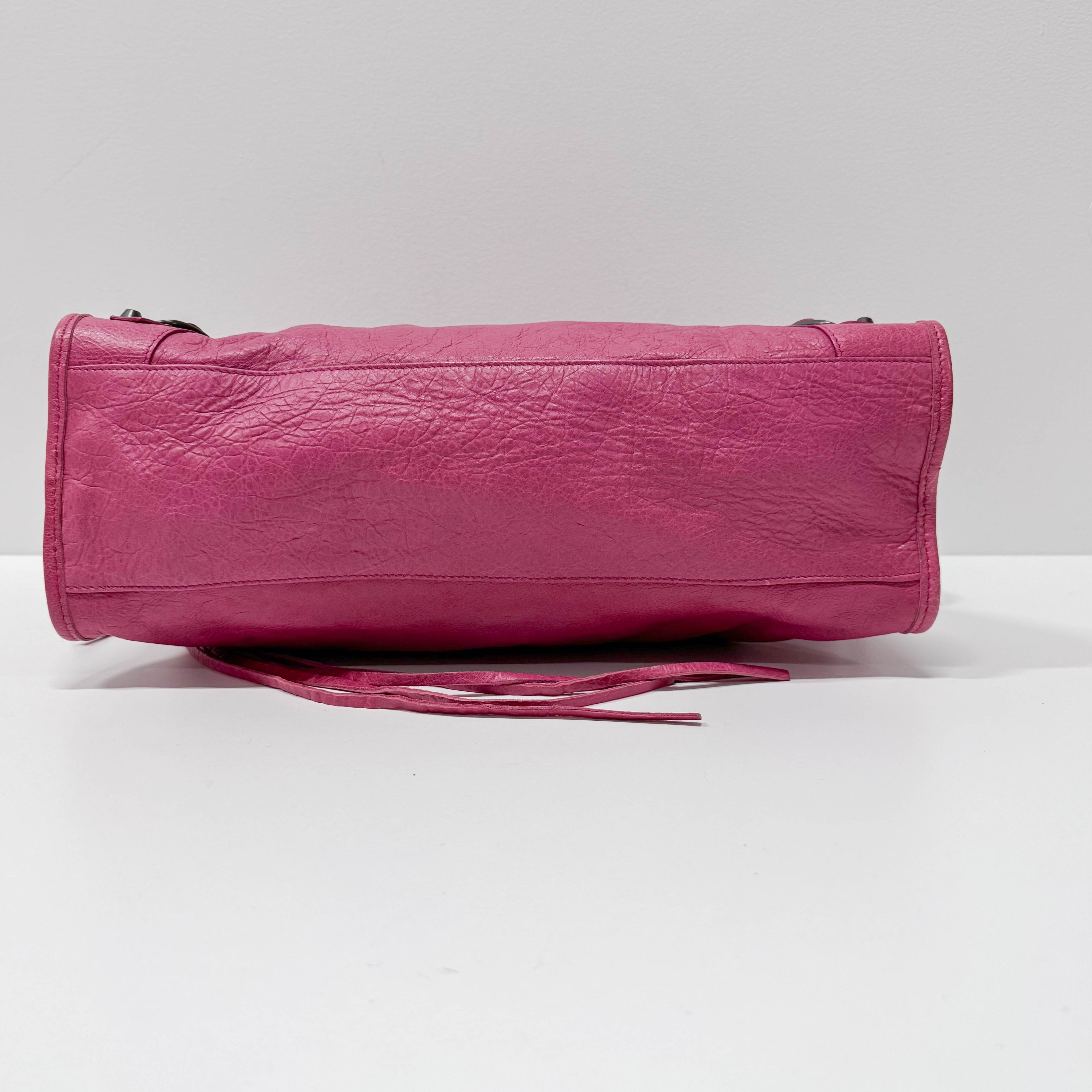 The City Pink Calfskin Leather Two Way Bag
