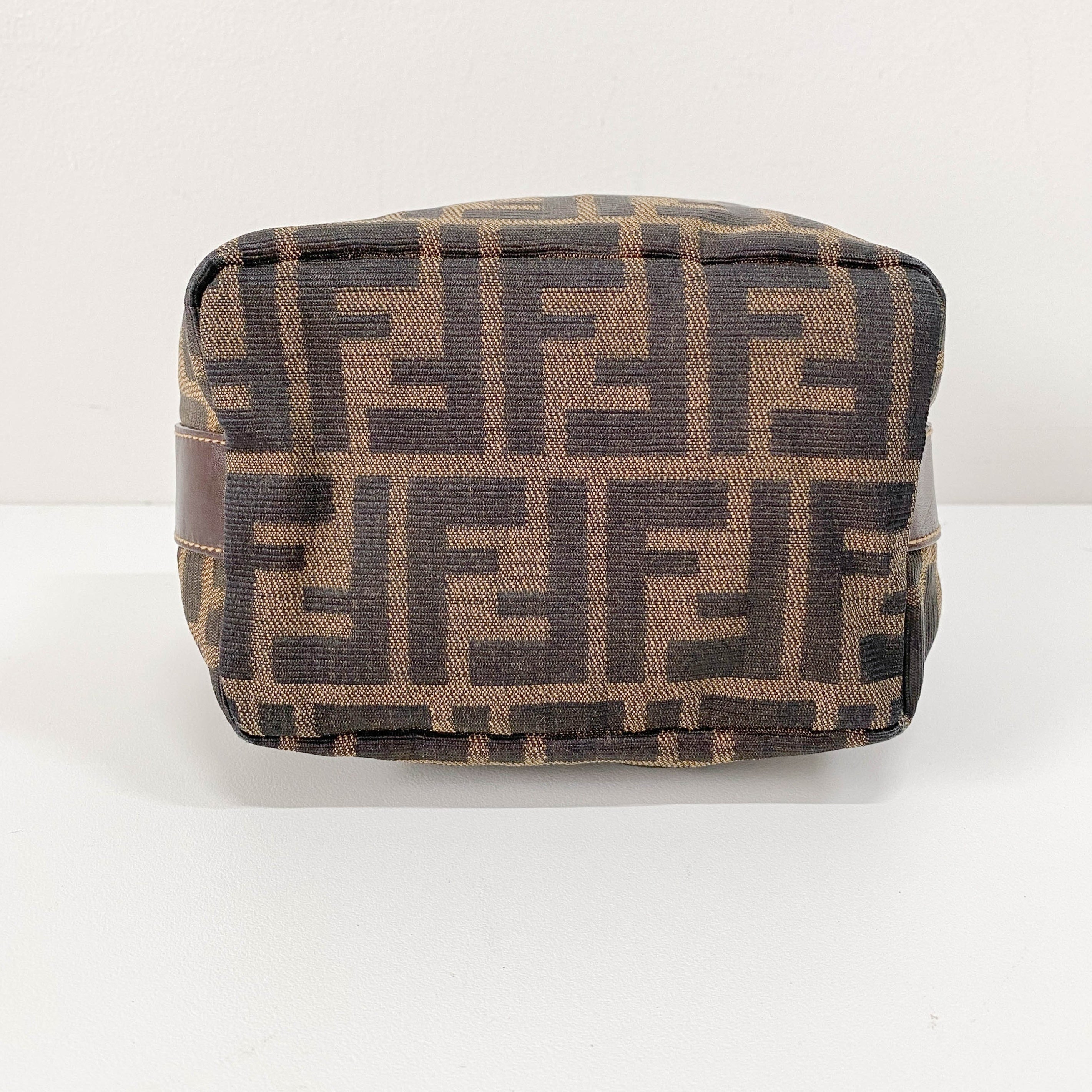 Zucca Brown Canvas Vanity Pouch