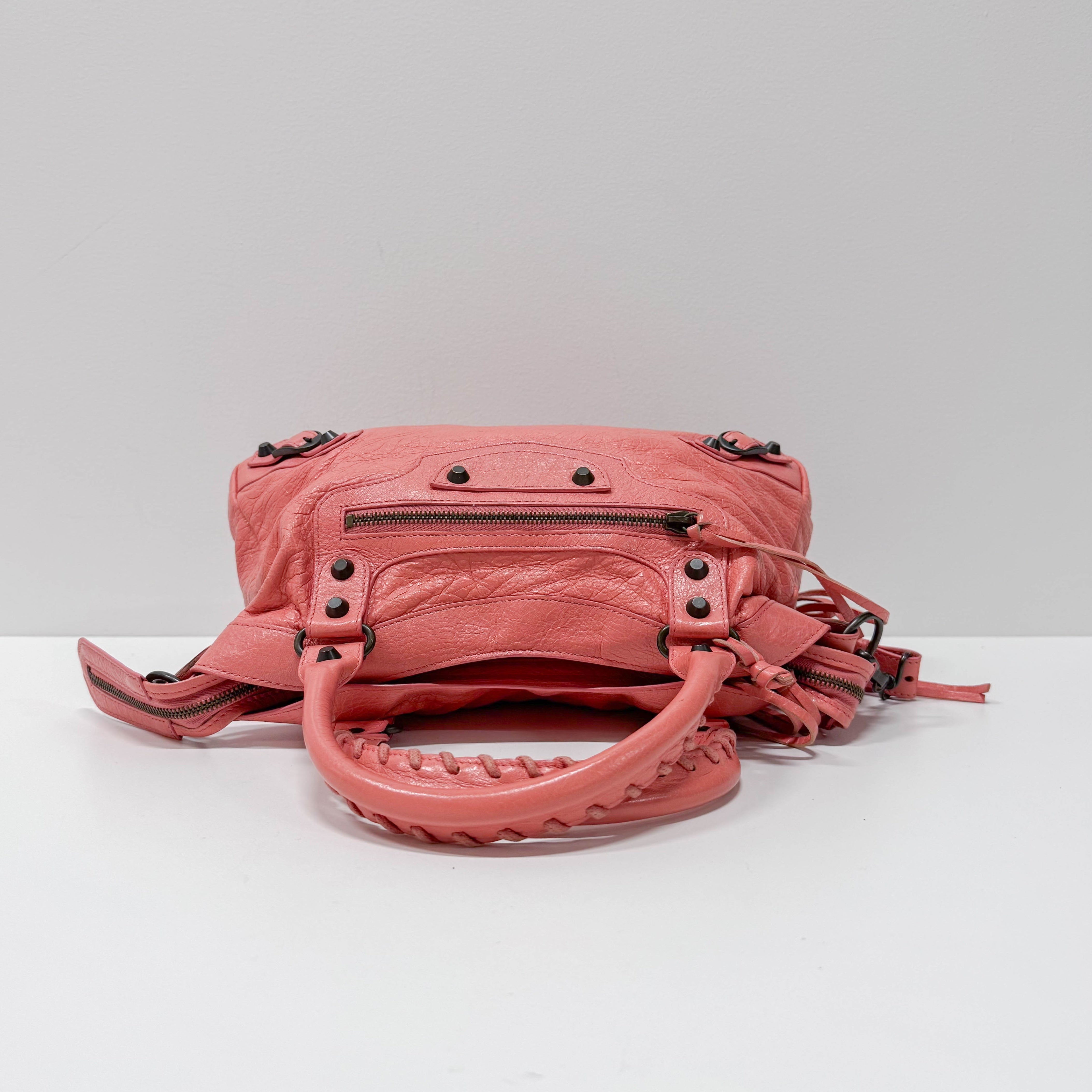 The City Pink  Leather Two Way Bag