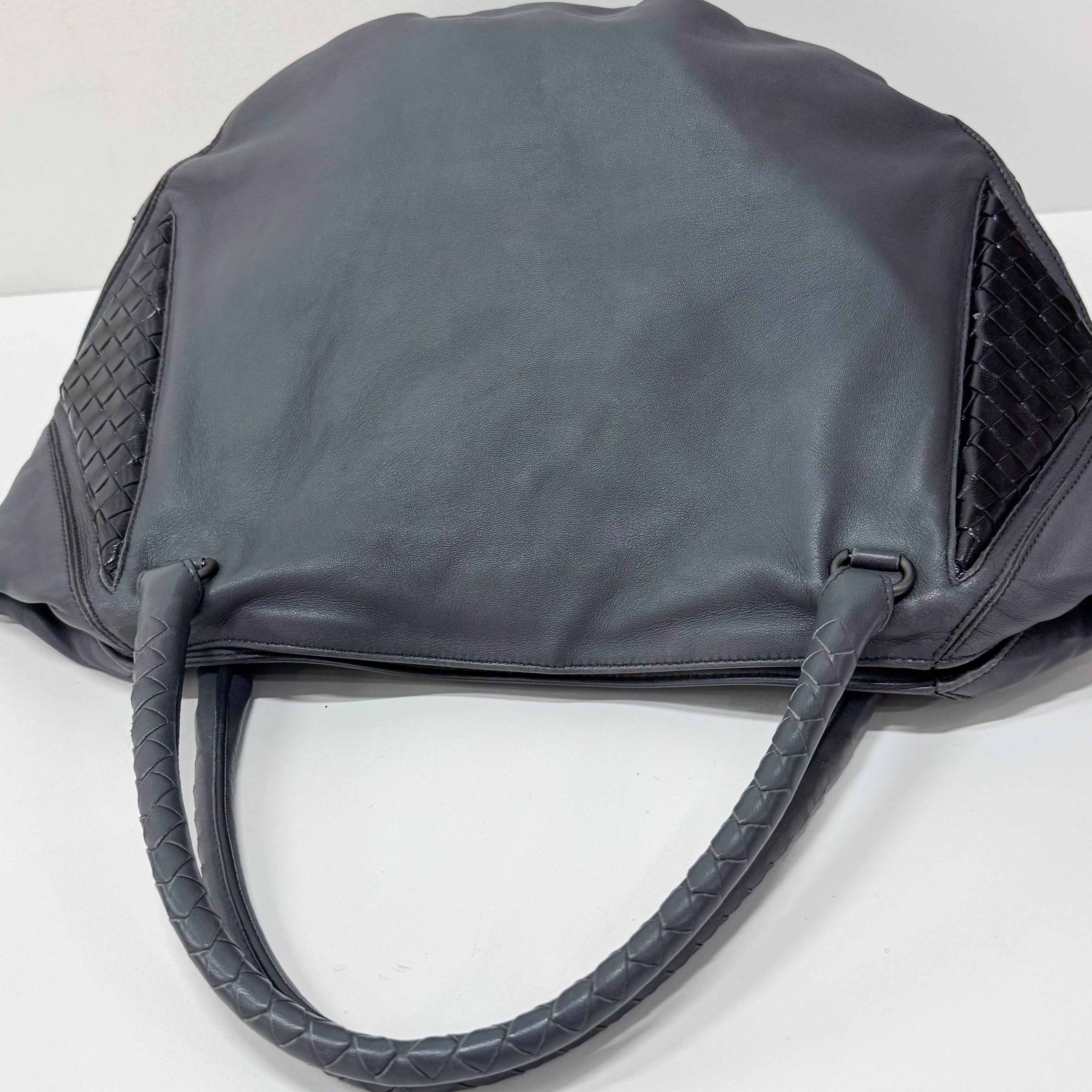 Vintage Grey Leather Two Way Bag