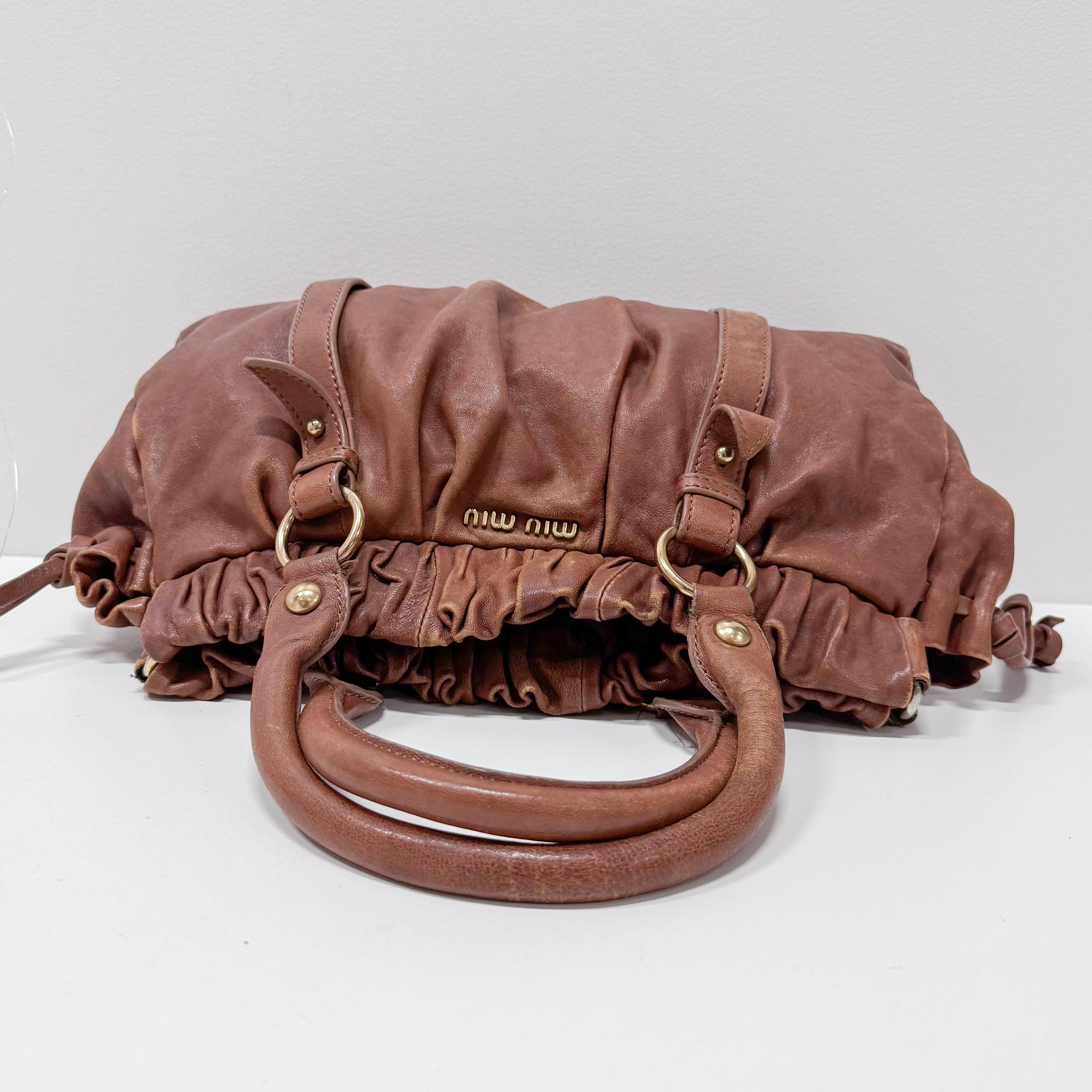 Vittelo Brown Leather Hand Bag