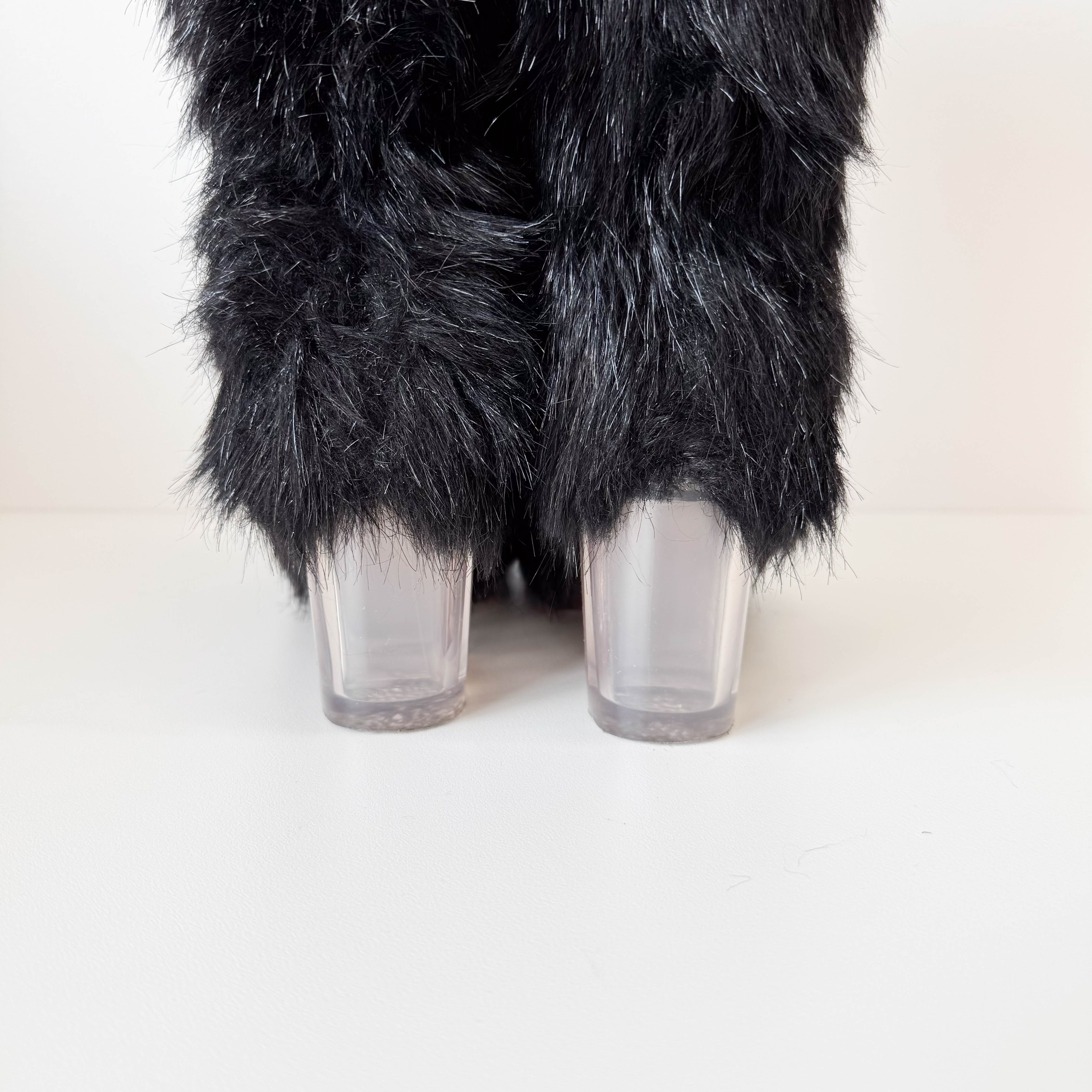 Size 37 1/2 Black Fur Boots