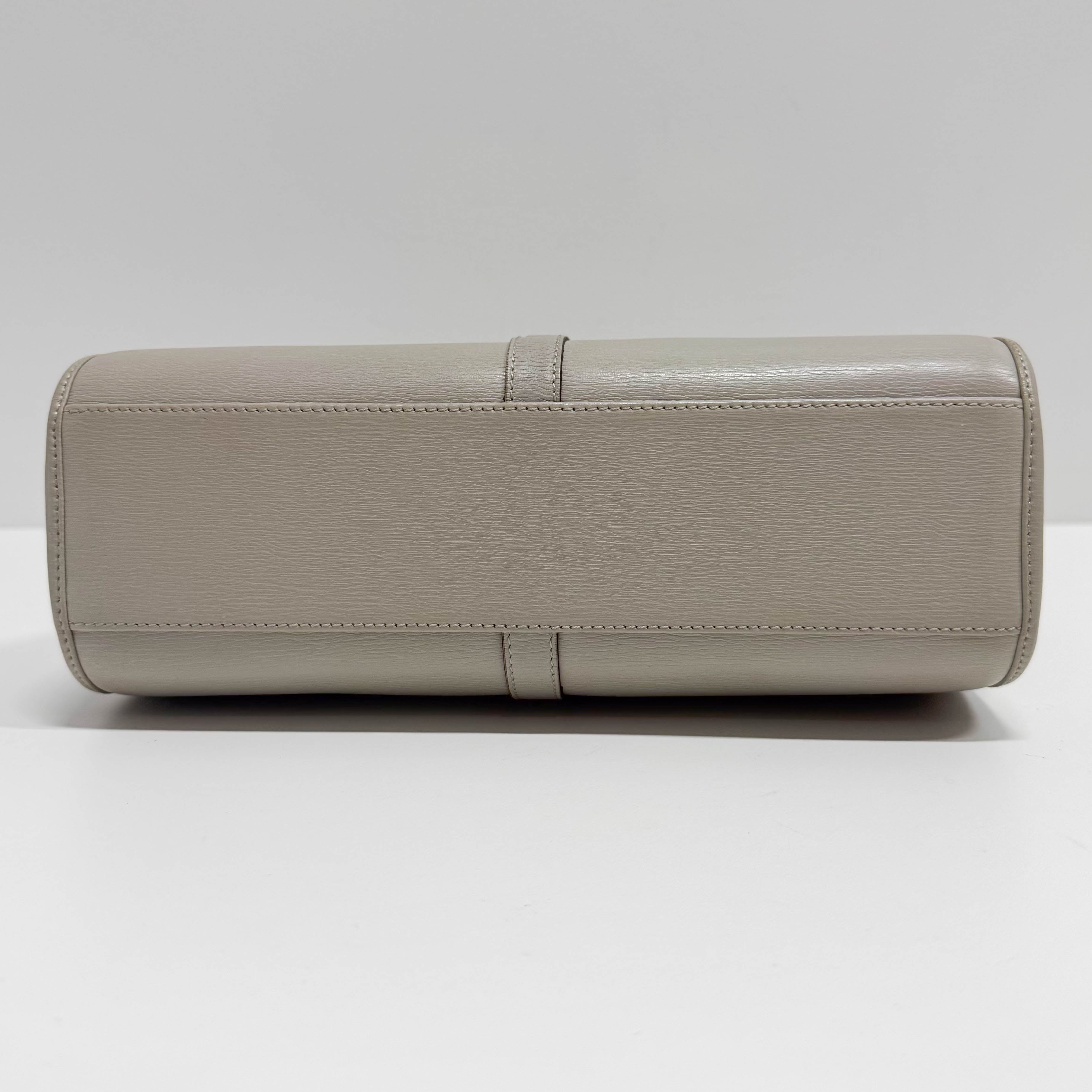 Jackie Small Grey Leather Shoulder Bag