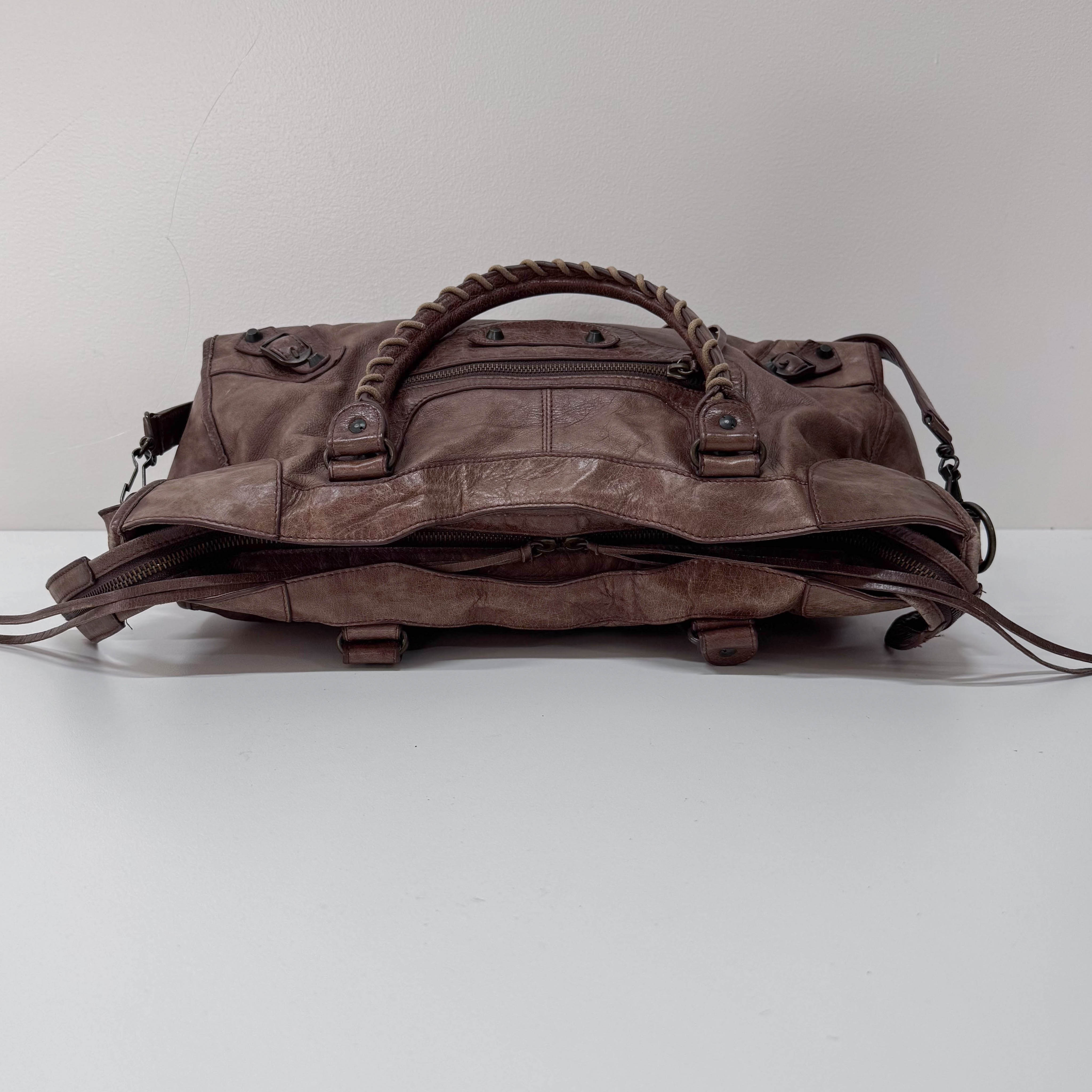 Part-Time Brown Calfskin Leather Two Way Bag