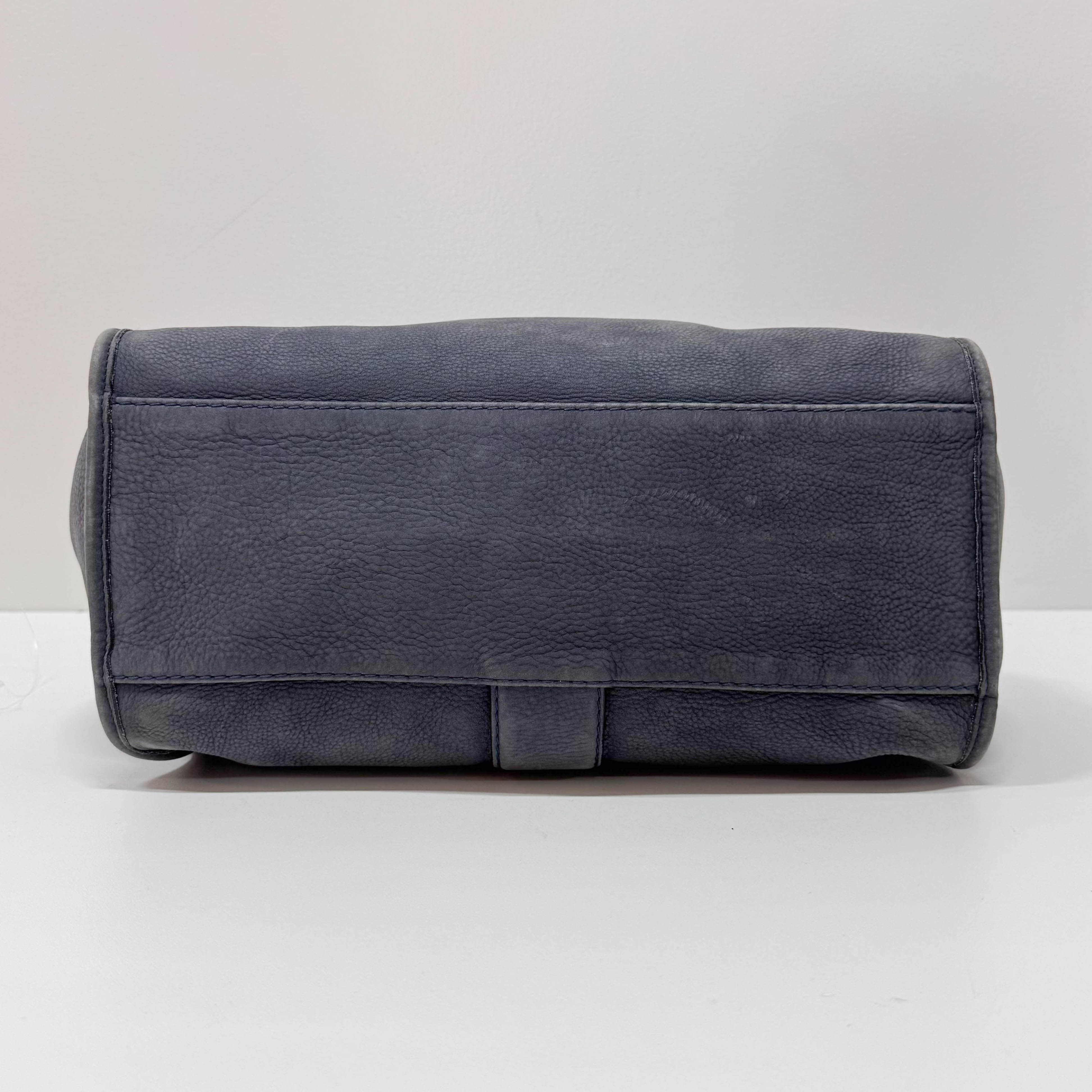 Stirrup Blue Leather Shoulder Bag