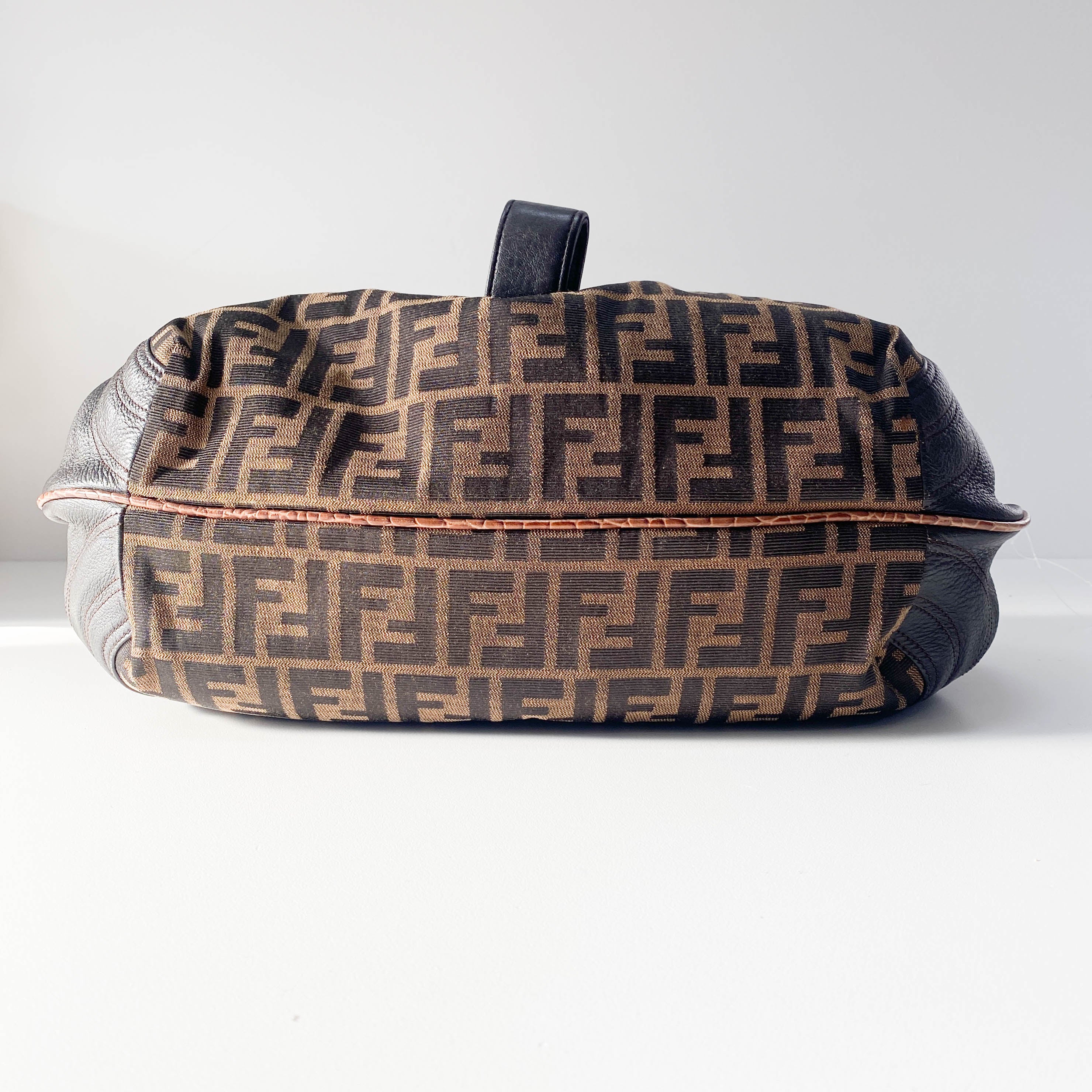 Spy Zucca Canvas & Leather Shoulder Bag