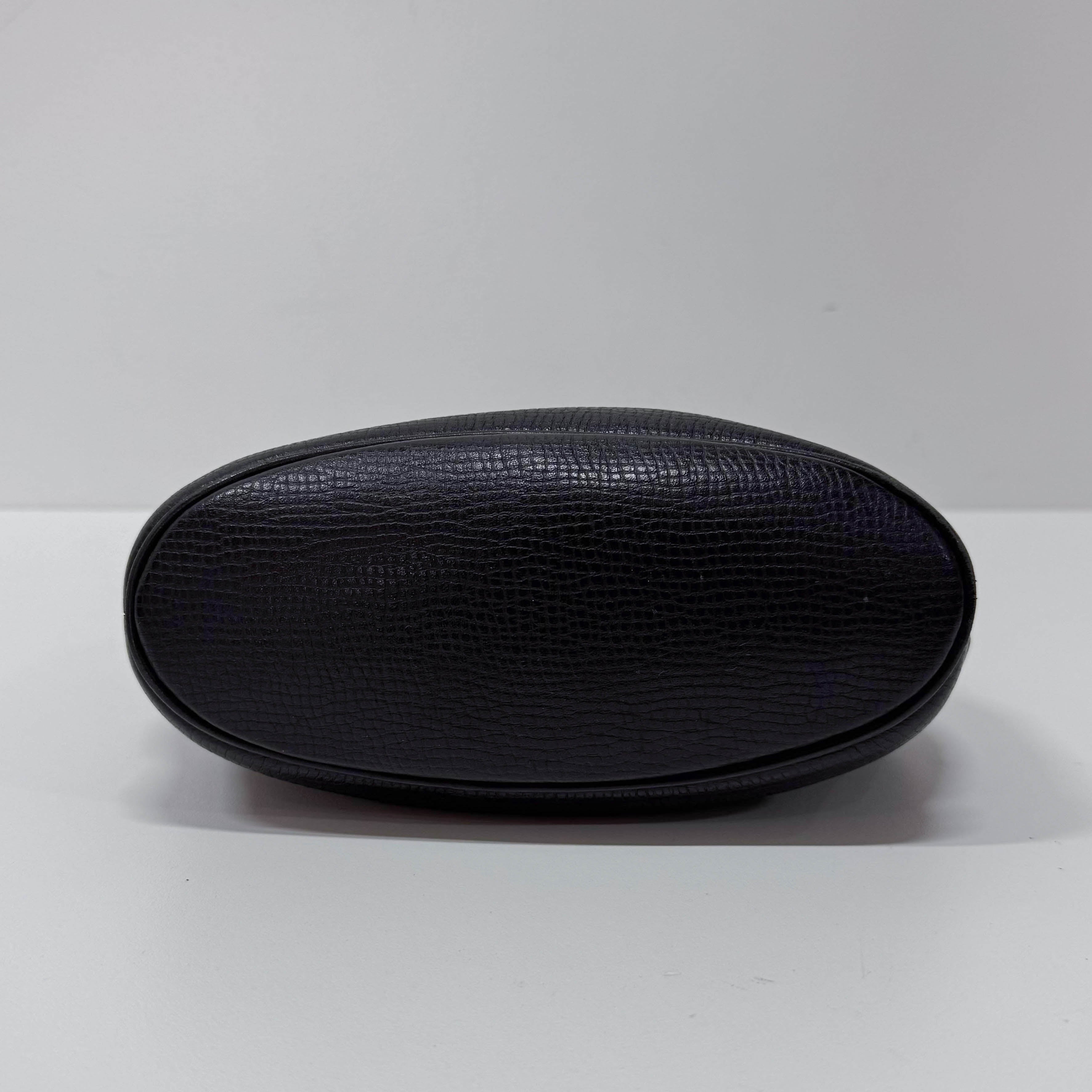 Black Leather Top Handle Bag