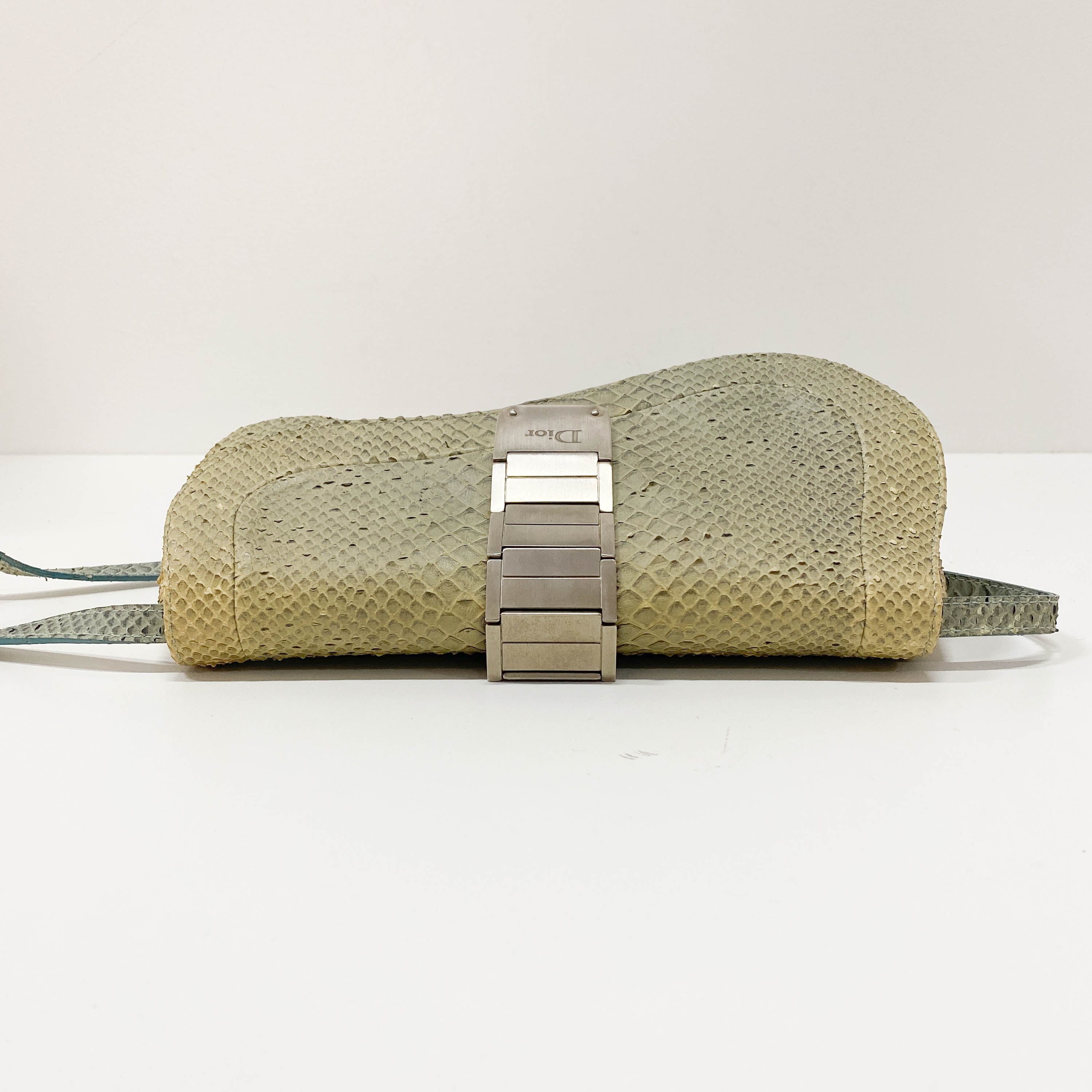 Saddle Light Grey Python Two Way Bag