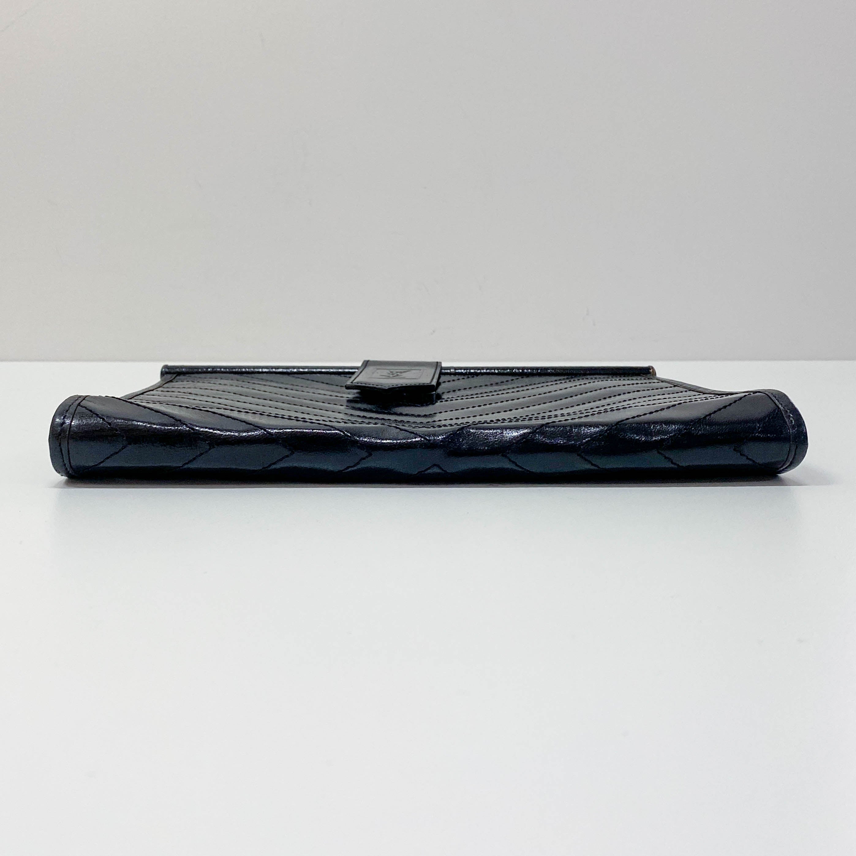 Black Leather Clutch Bag