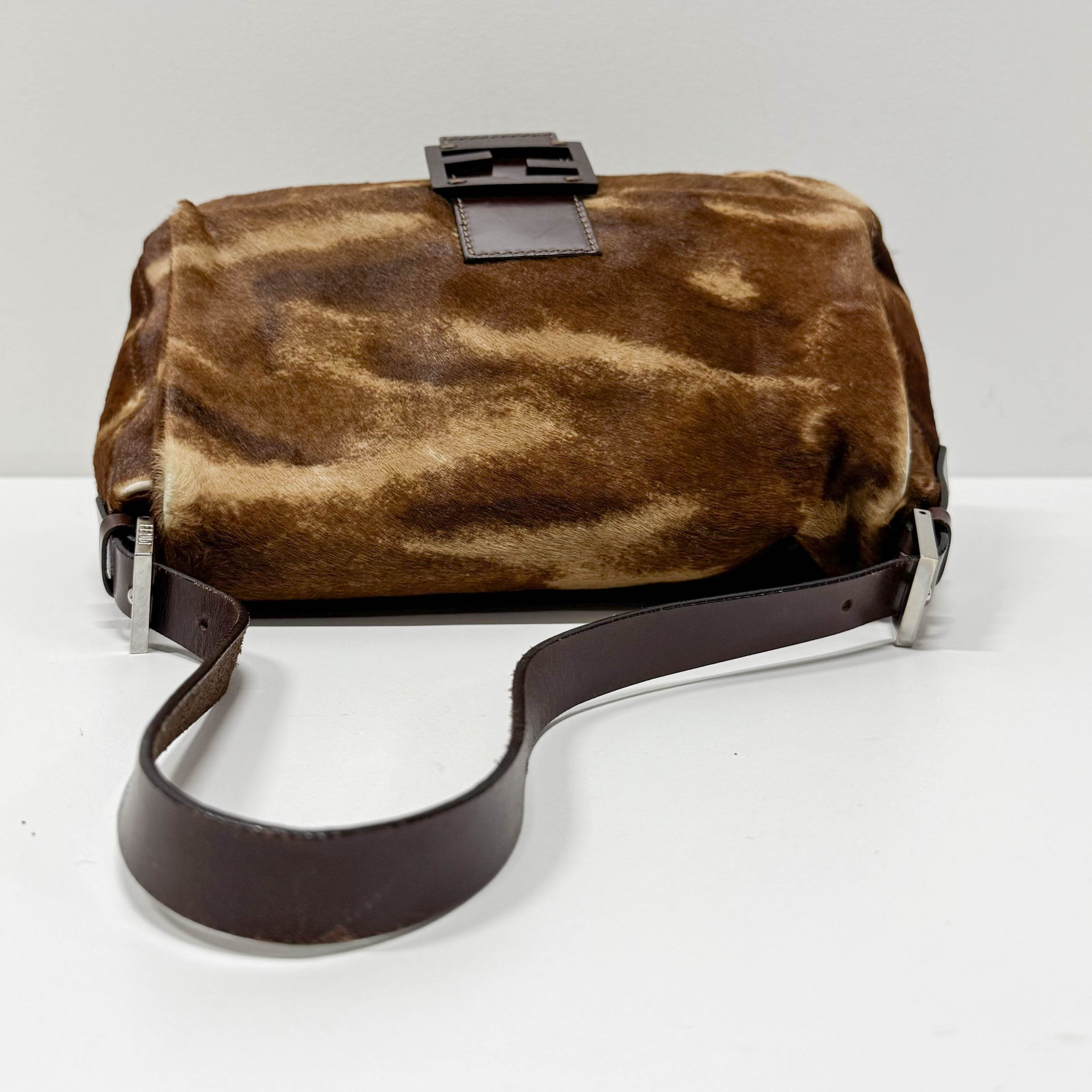 Baguette Brown Pony Hair Shoulder Bag