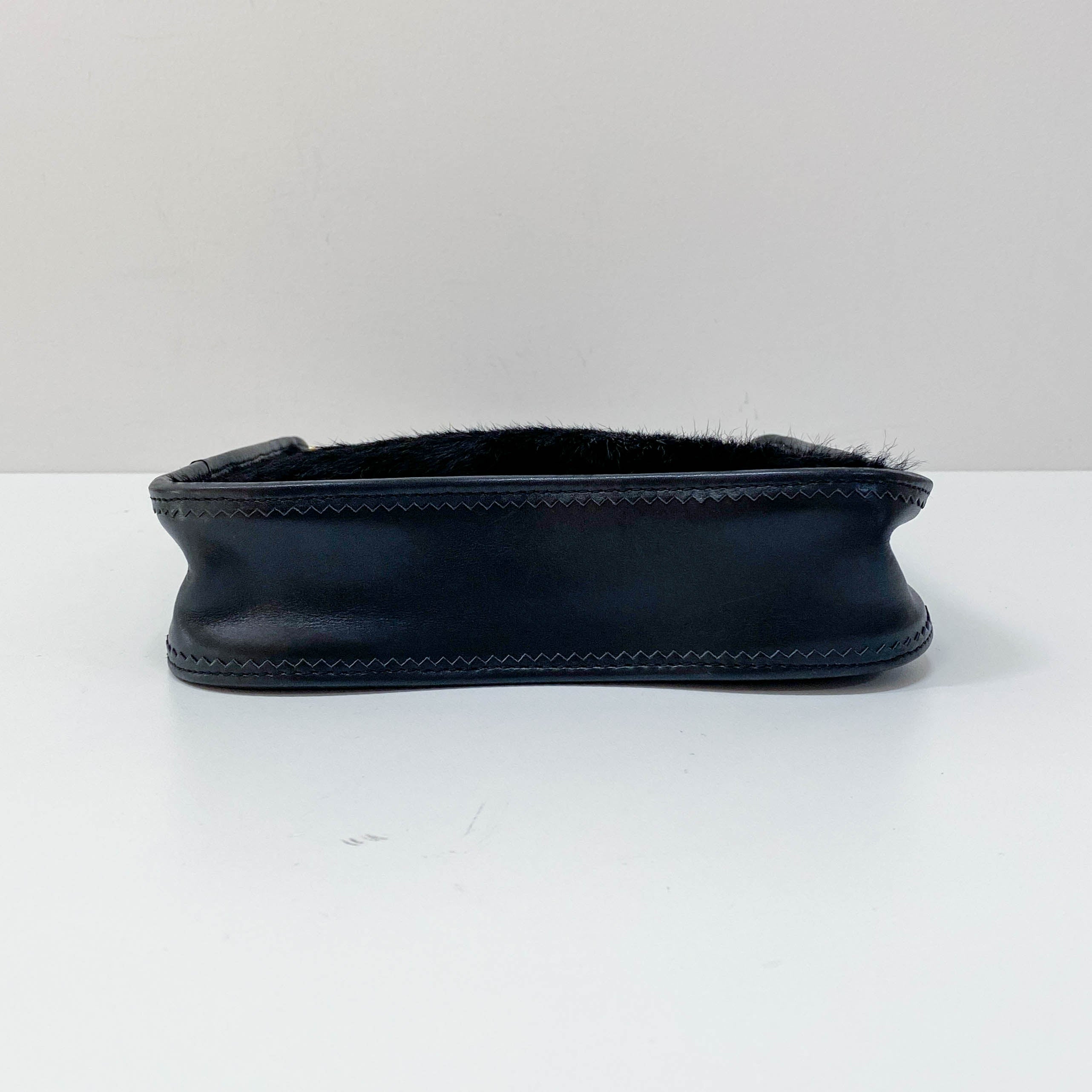 Black Pony Hair Shoulder Bag