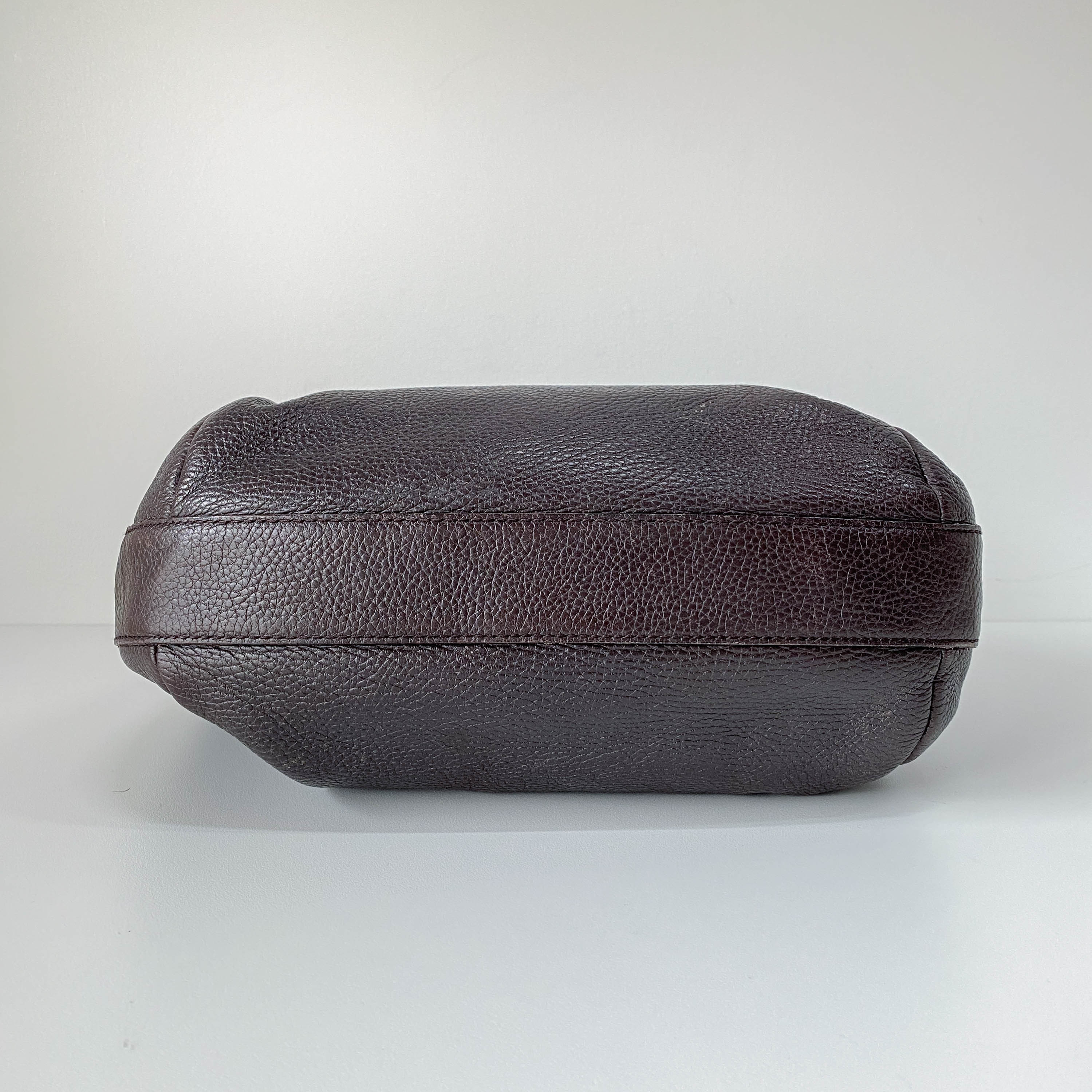 Black Leather Hobo Shoulder Bag