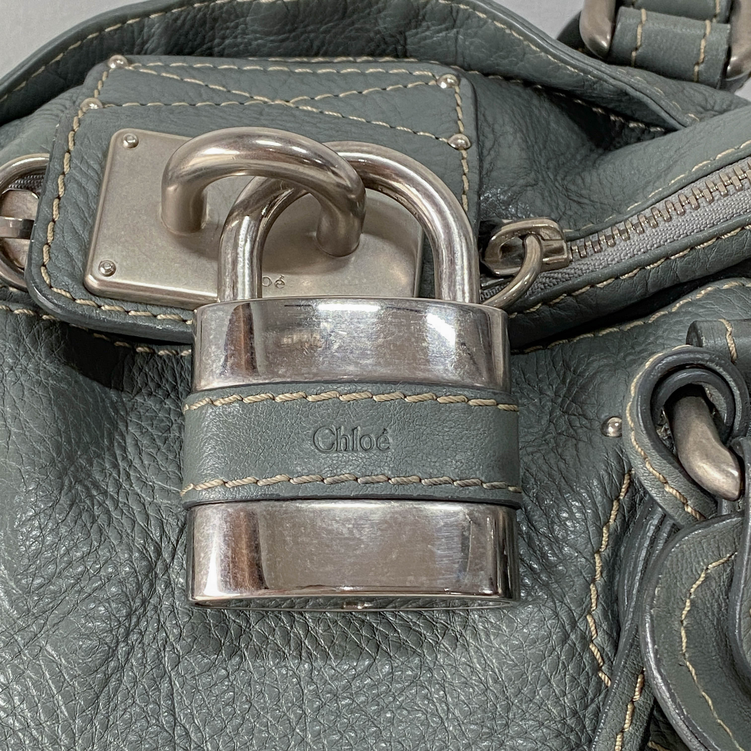 Paddington Sage Green Calfskin Leather Shoulder Bag