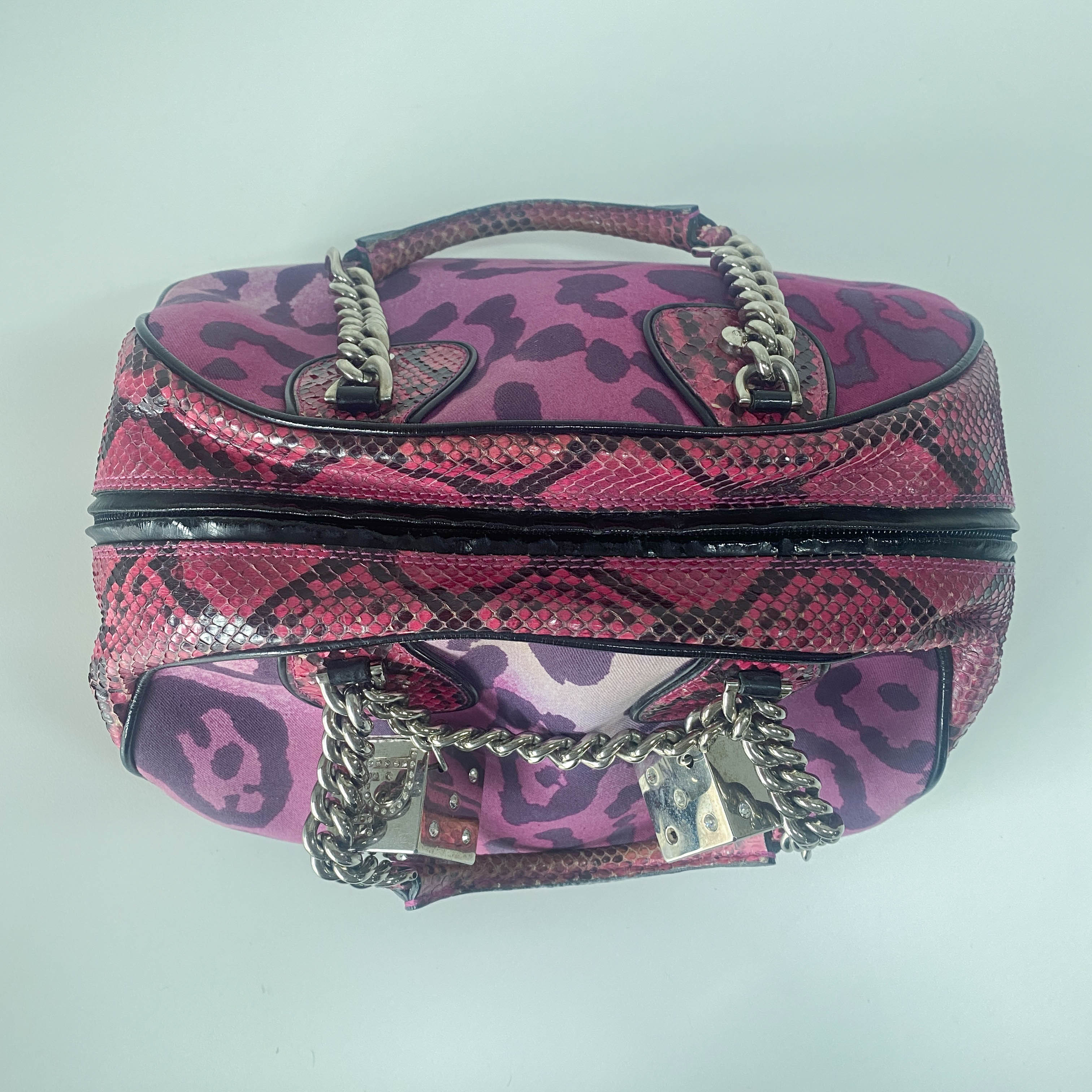 Gambler Dice Pink Leopard Print Handbag