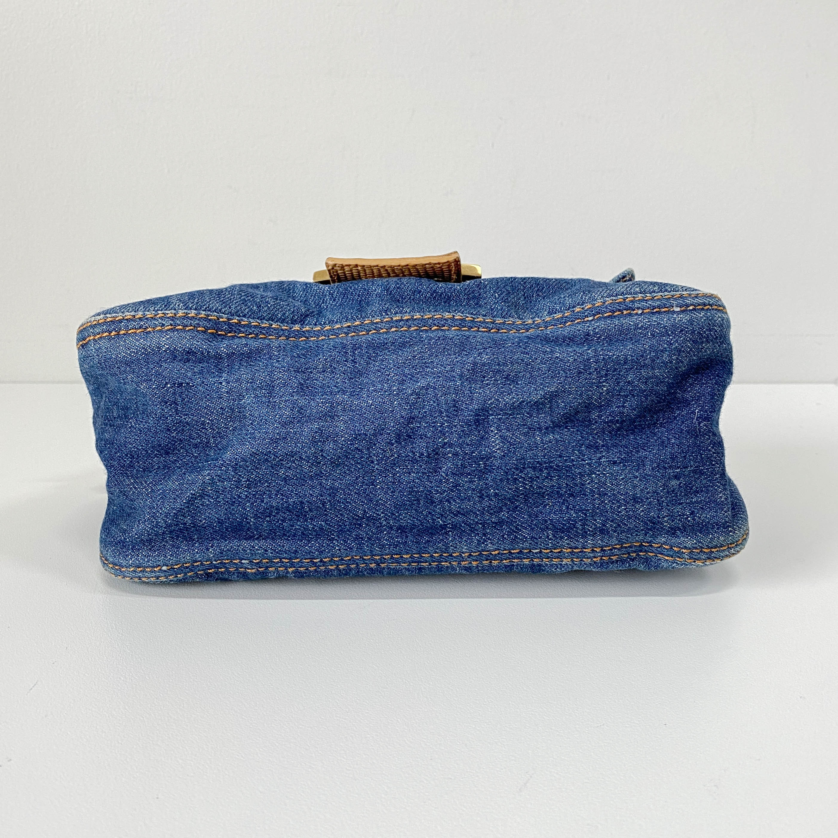 Mini Mamma Baguette Blue Denim Shoulder Bag