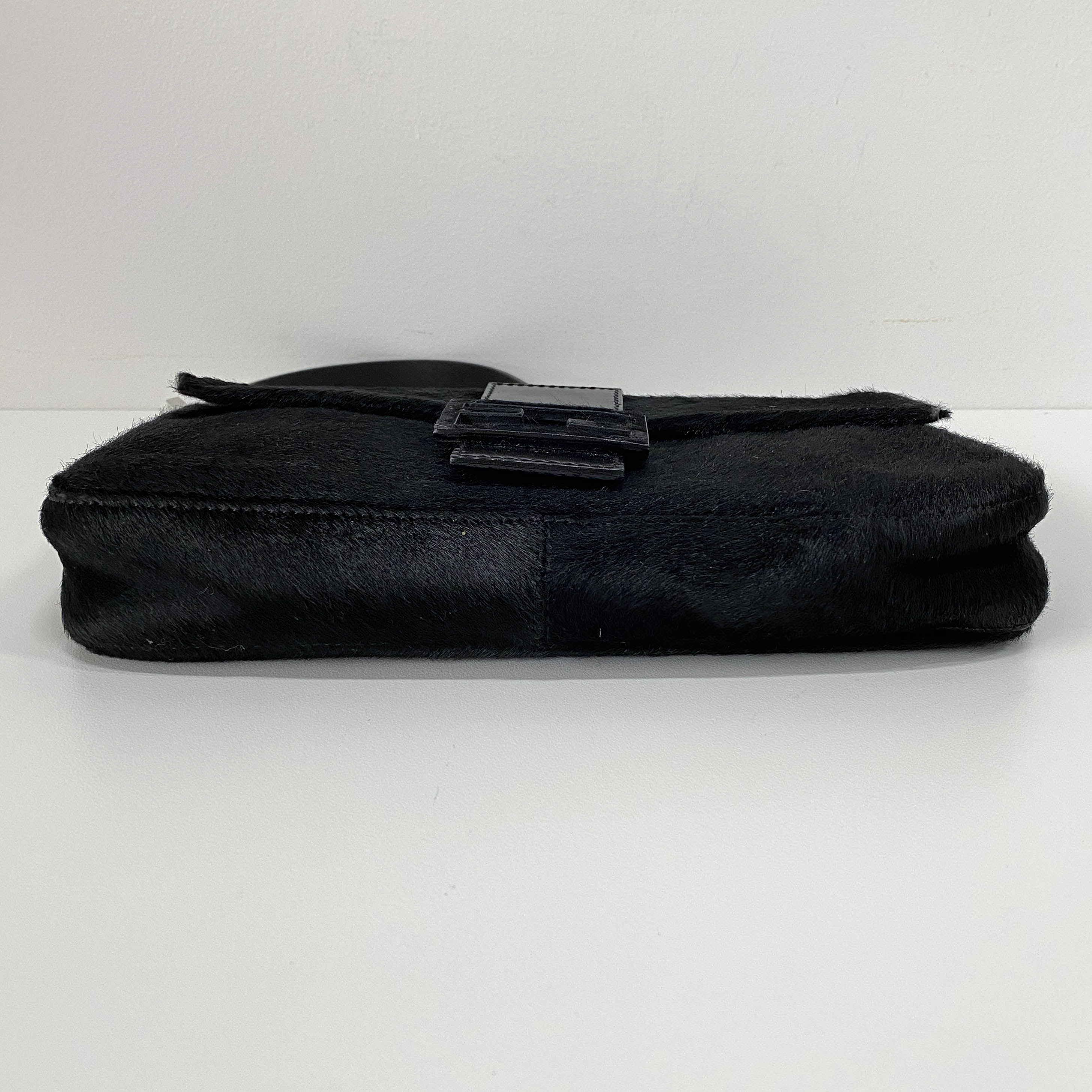 Baguette Black Pony Hair Shoulder Bag