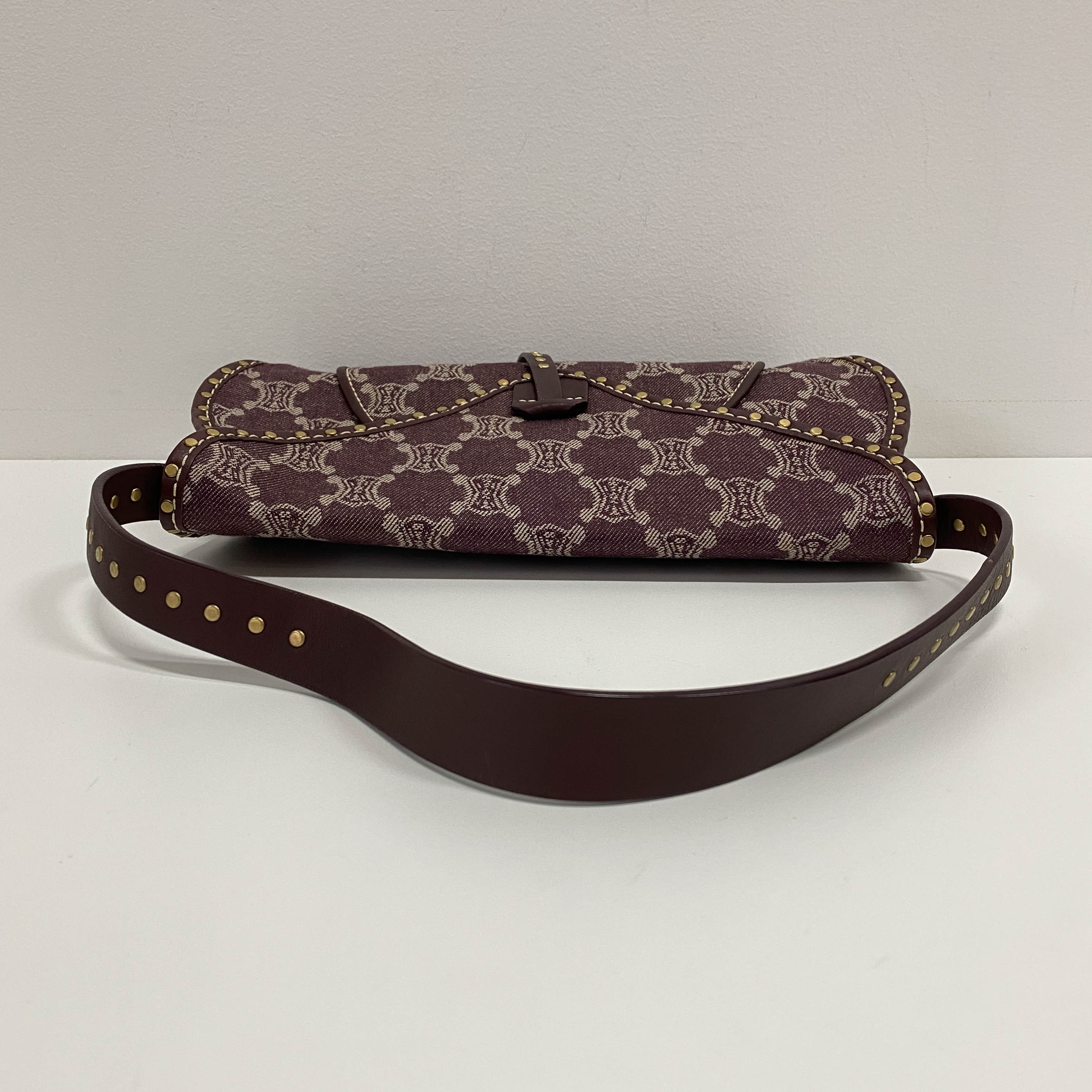 Macadam Triomphe Canvas Burgundy Shoulder Bag