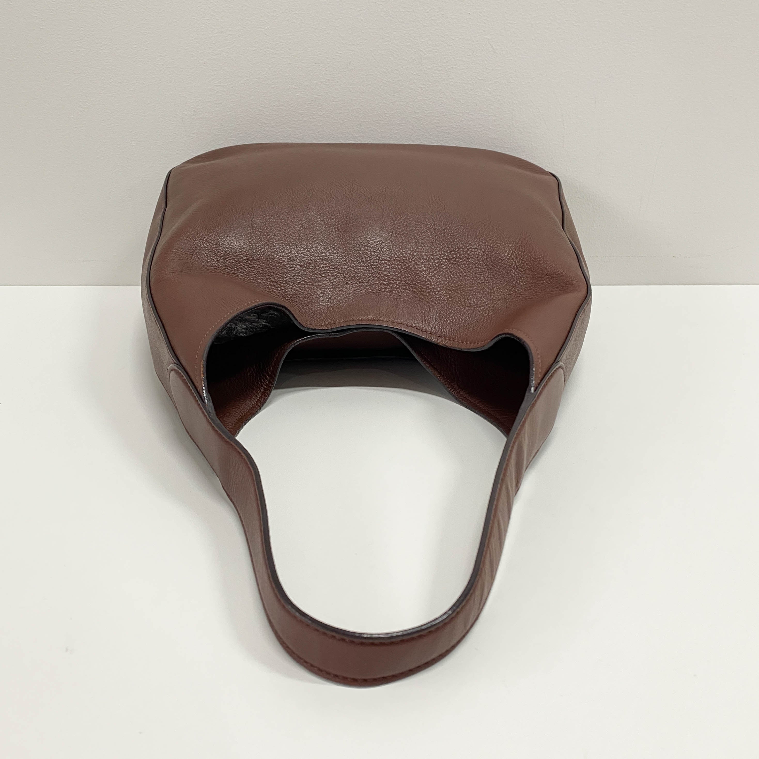 Dark Brown Leather Hobo Bag