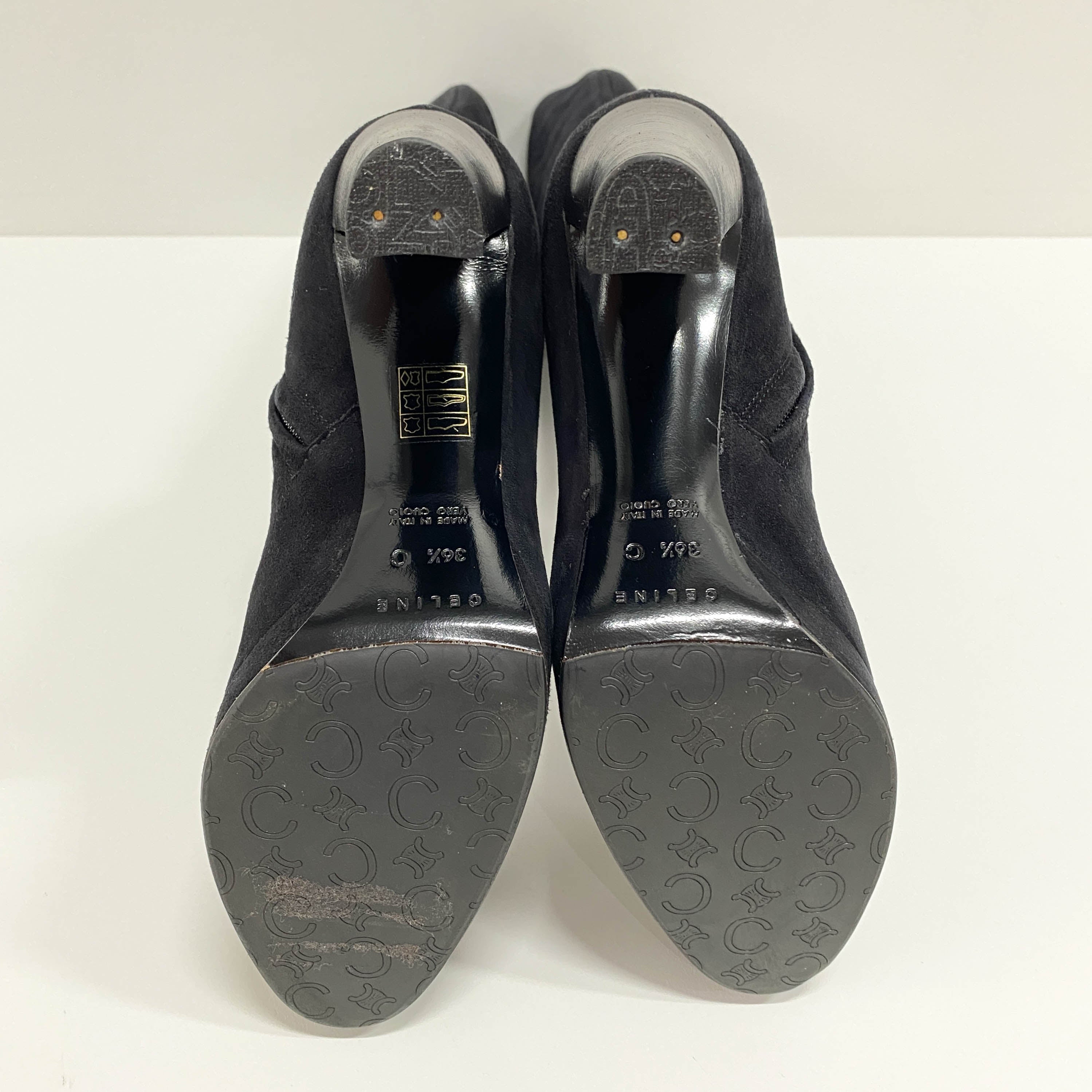 36 1/2 Black Suede Tall Boots